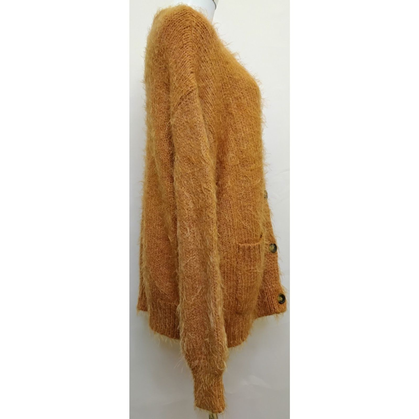 Free People Free People Fuzzy Mohair Cardigan Women's XS Orange NWT Size XS / US 0-2 / IT 36-38 - 4 Thumbnail