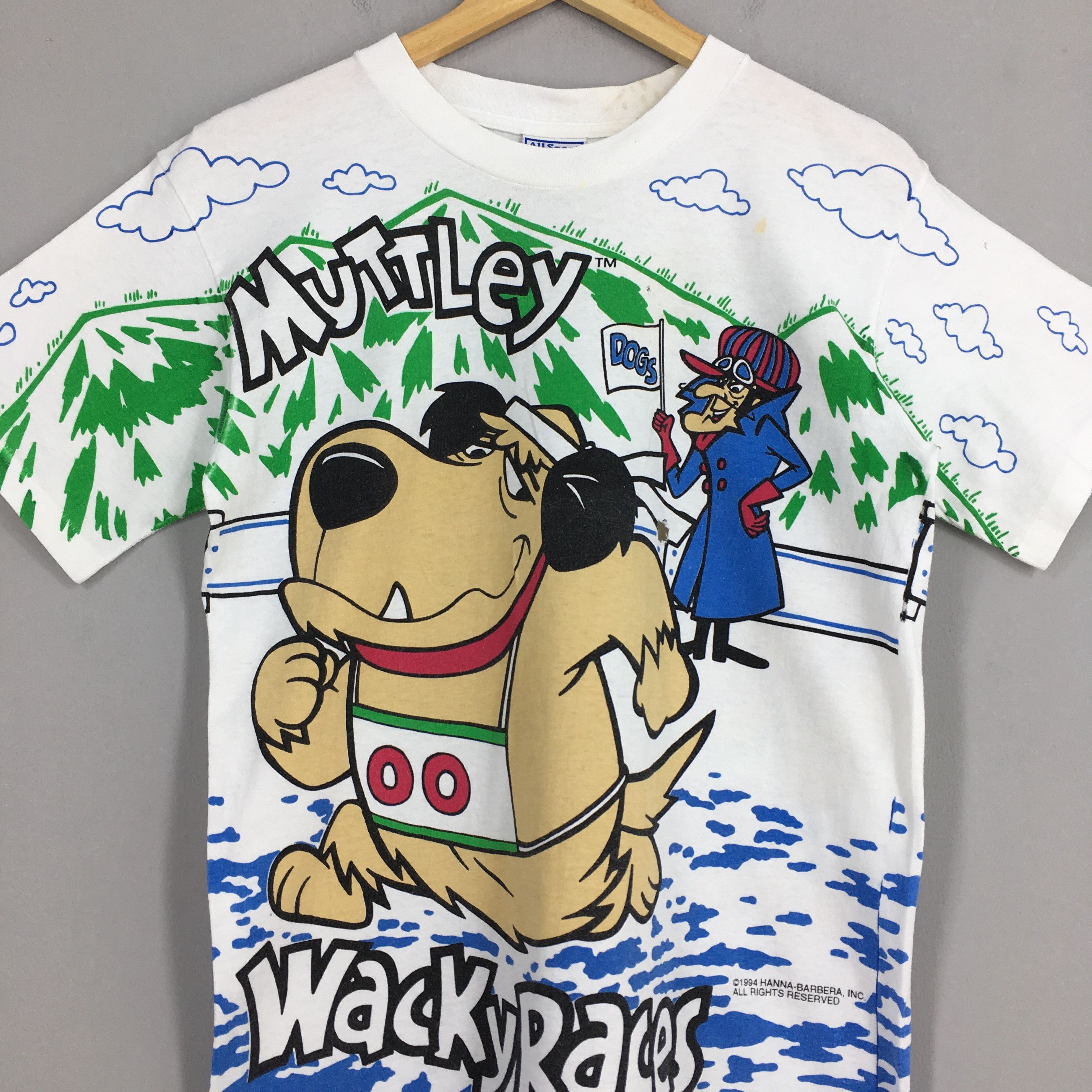 Cartoon Network Vintage Muttley Wackyraces Dog White T shirt Medium Size US M / EU 48-50 / 2 - 2 Thumbnail
