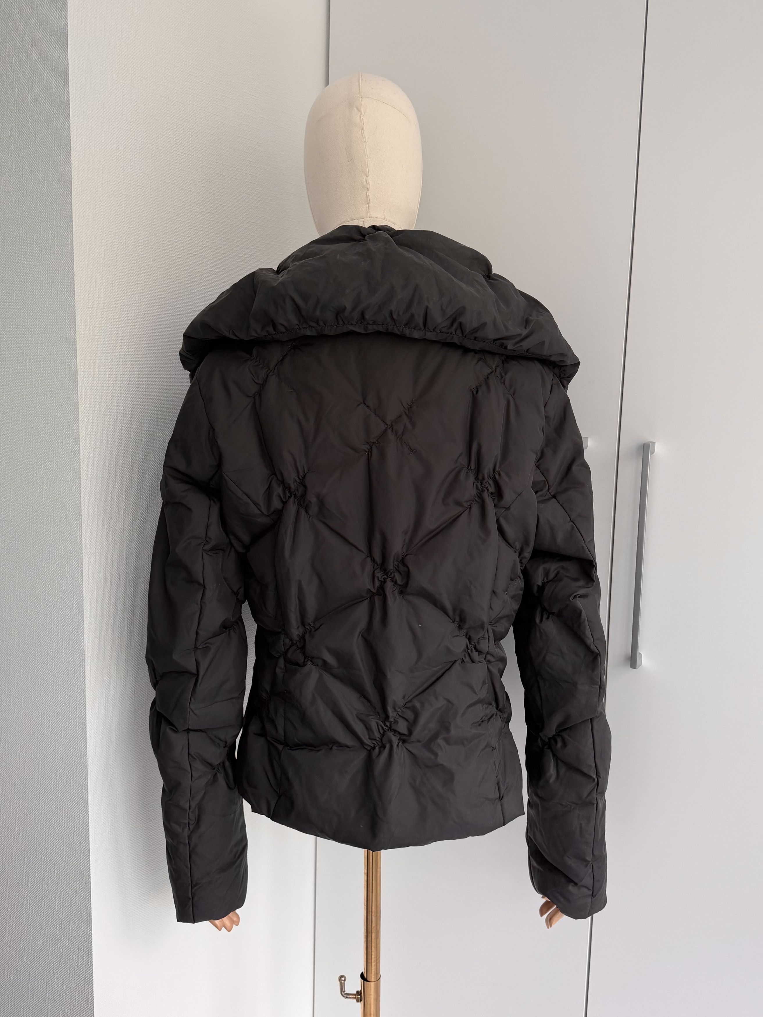 Vintage Black Puffer Jacket Women L Oversized Quilted Y2K Coat Size L / US 10 / IT 46 - 4 Thumbnail