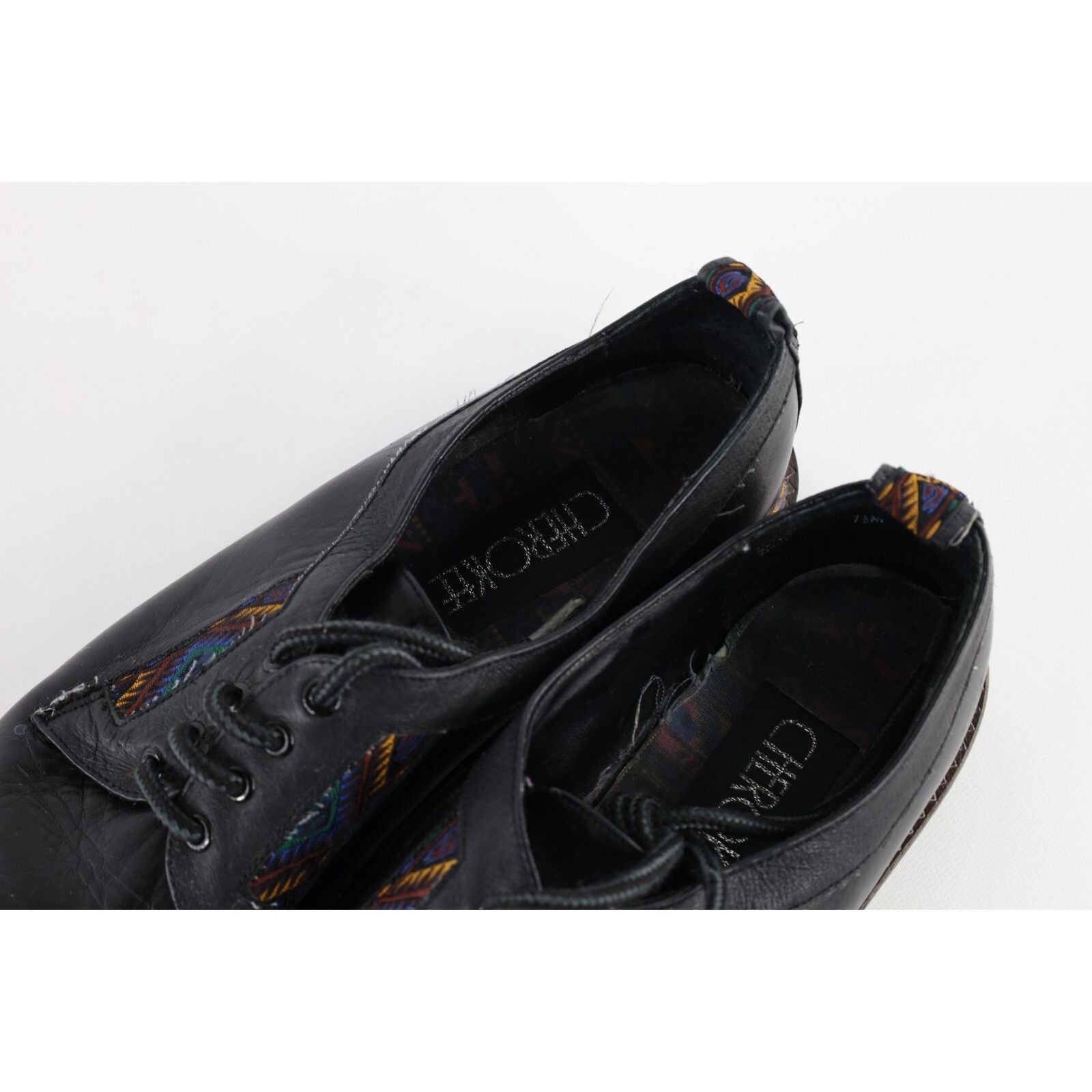 Vintage Vintage 90s Streetwear Chunky Leather Southwestern Shoes Size US 7.5 / IT 37.5 - 9 Thumbnail