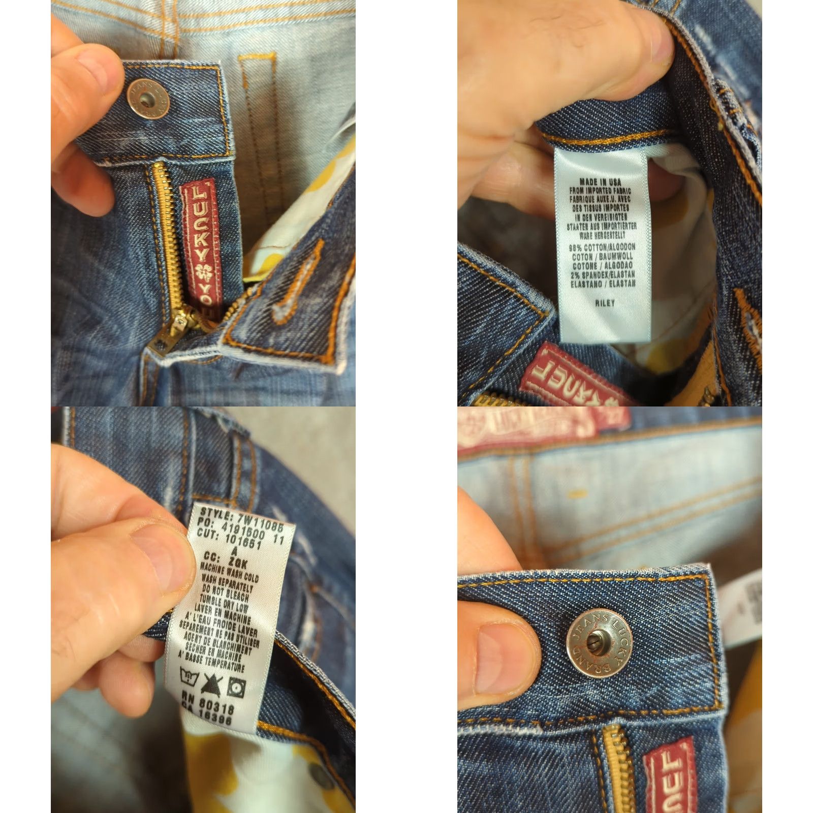 Lucky Brand Lucky Brand Shorts Womens 4 Blue Denim Riley Frayed Hem Whisker Distress selvage Distressed 5-Pocket Denim Shorts Blue Regular Size 27" / US 4 / IT 40 - 9 Thumbnail