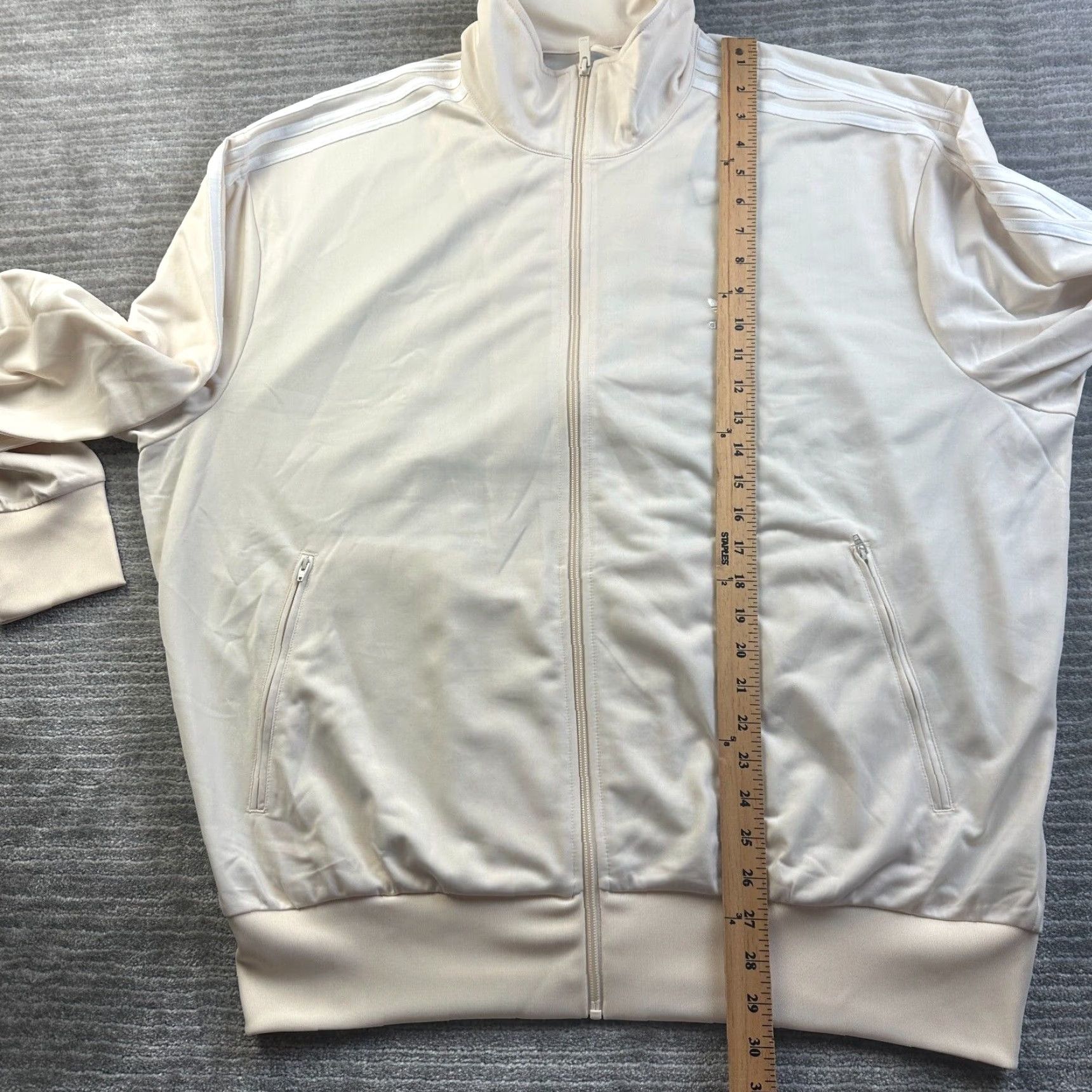 Adidas Adidas Jacket Mens XL Beige Tan Cream Originals Adicolor Firebird Track Size US XL / EU 56 / 4 - 7 Thumbnail