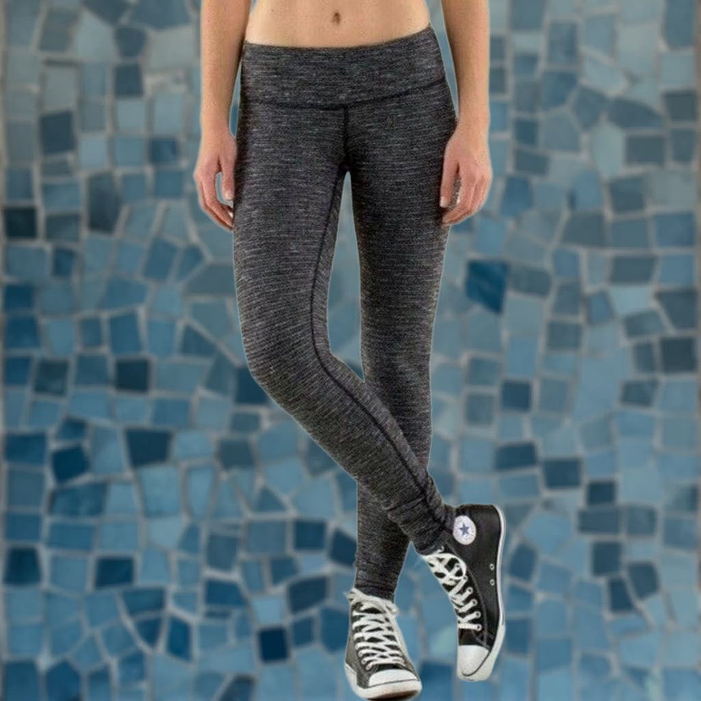 Lululemon VINTAGE Lululemon Wunder Under Leggings Variegated Knit Heathered Coco Pique Women's 6 Size 28" / US 6 / IT 42 - 1 Thumbnail