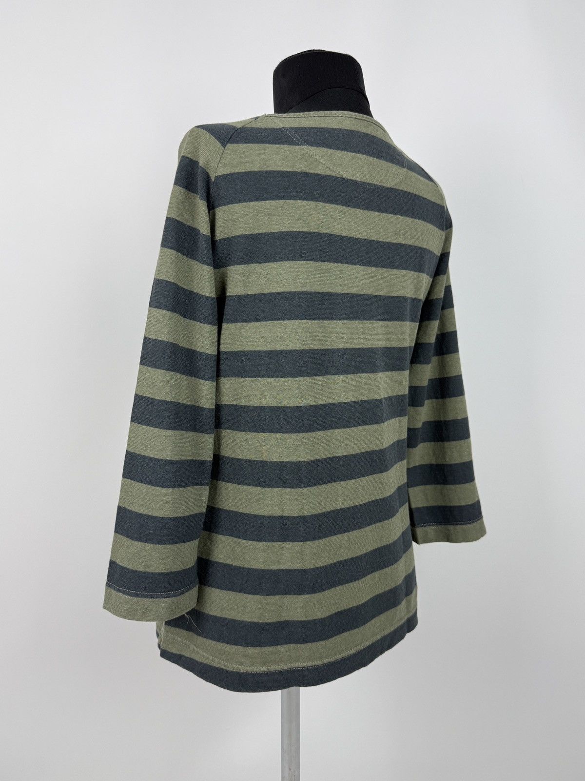 OSKA OSKA Green Stripe Hemp Cotton Scoop Neck 3/4 Sleeve Shirt Size S / US 4 / IT 40 - 2 Thumbnail