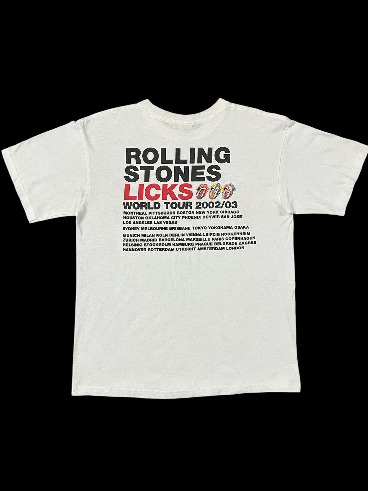 Band Tees × The Rolling Stones × Vintage Vintage Rolling Stone Licks World Tour 02/03 Tshirt Size US M / EU 48-50 / 2 - 2 Thumbnail