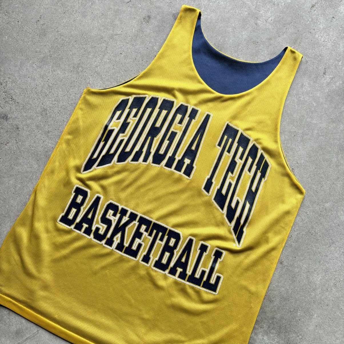 Vintage vintage 90s GEORGIA TECH College Basketball spellout jersey Size US L / EU 52-54 / 3 - 12 Thumbnail