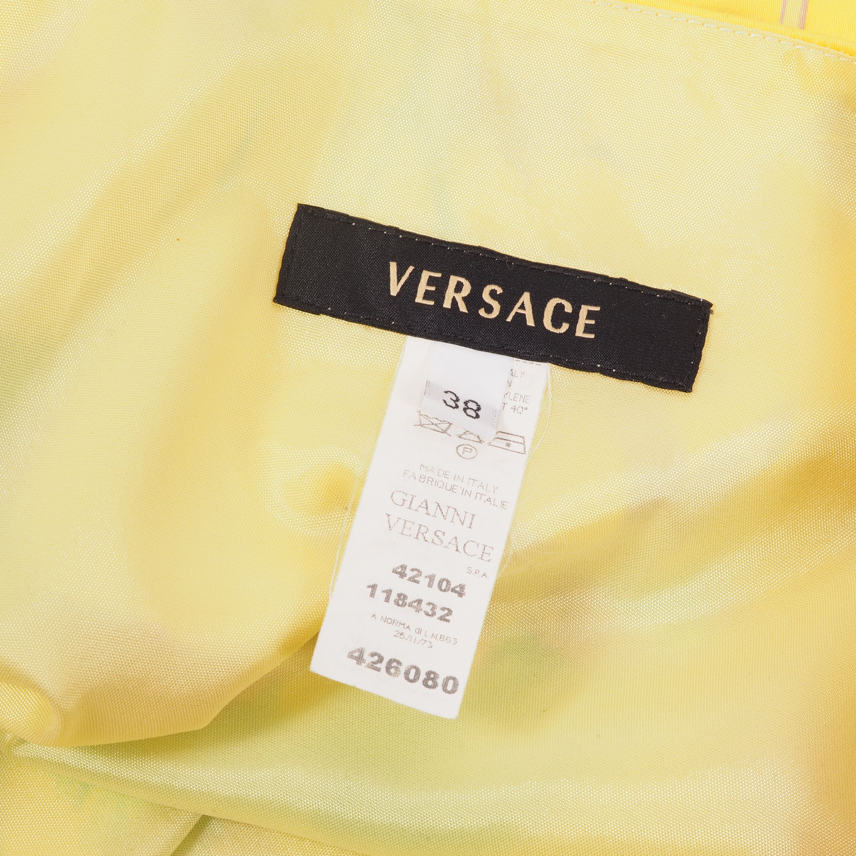 Versace Gianni Versace 90s Yellow Floral Garden Print Pencil Skirt Size 26" / US 2 / IT 38 - 5 Thumbnail