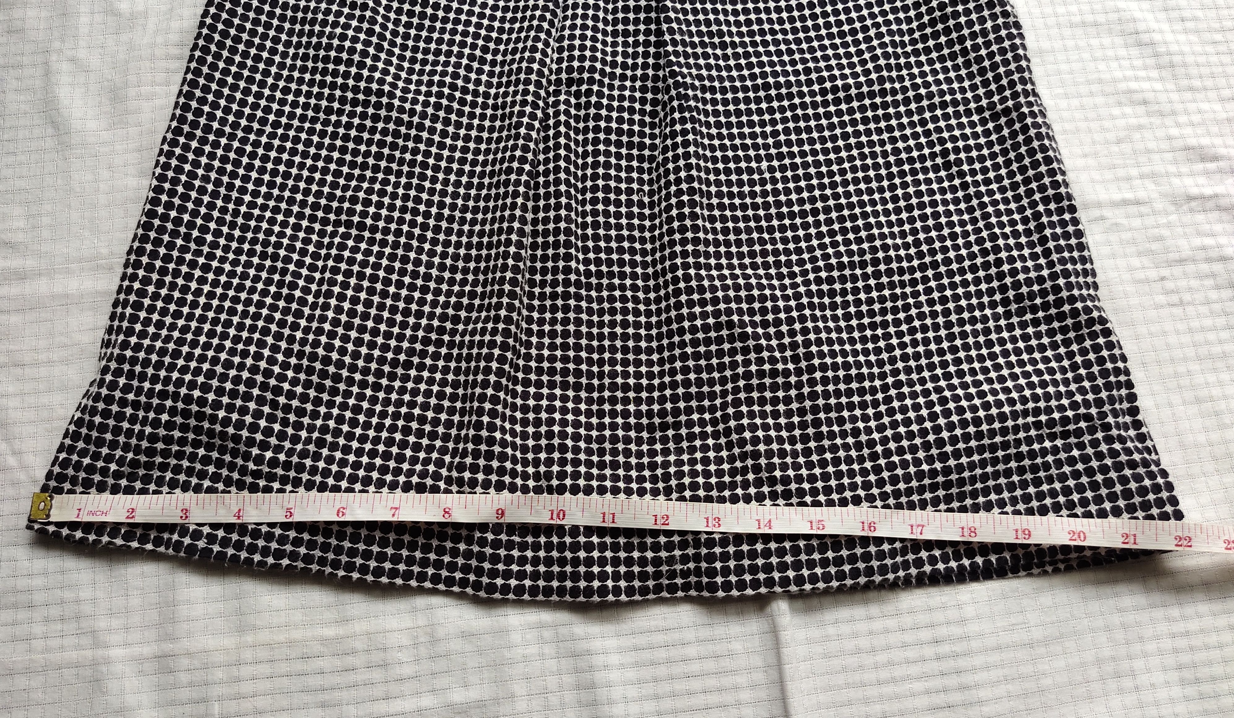 Courreges (SK74) Courreges Navy White Dot A-line Knee Length Skirt 38 Size 27" / US 4 / IT 40 - 16 Thumbnail