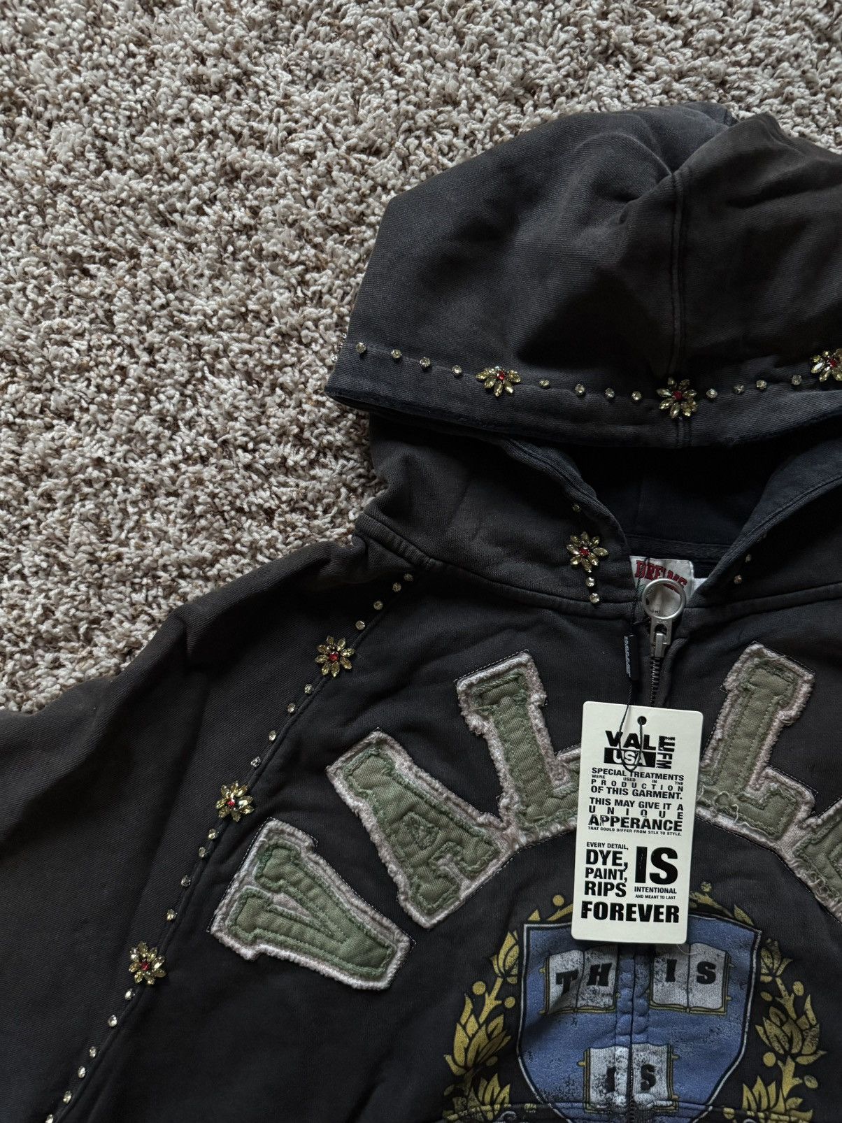 Vale Vale Forever Black Green Gem Zip Up Hoodie State Legacy Size US L / EU 52-54 / 3 - 3 Thumbnail