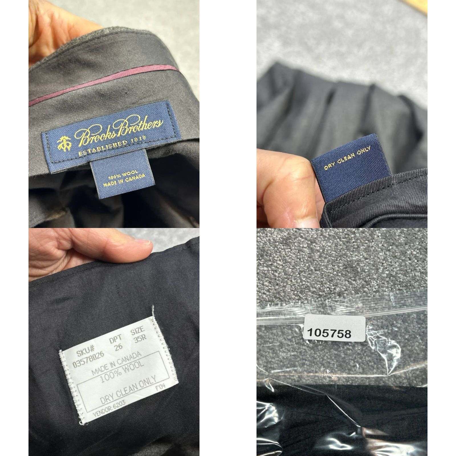 Brooks Brothers Brooks Brothers Dress Pants Mens 35 R Black Mid Rise Cuffed Flat Front Straight Dress Pants Mens Black 90s Modern Preppy Boys? Size US 35 - 8 Thumbnail