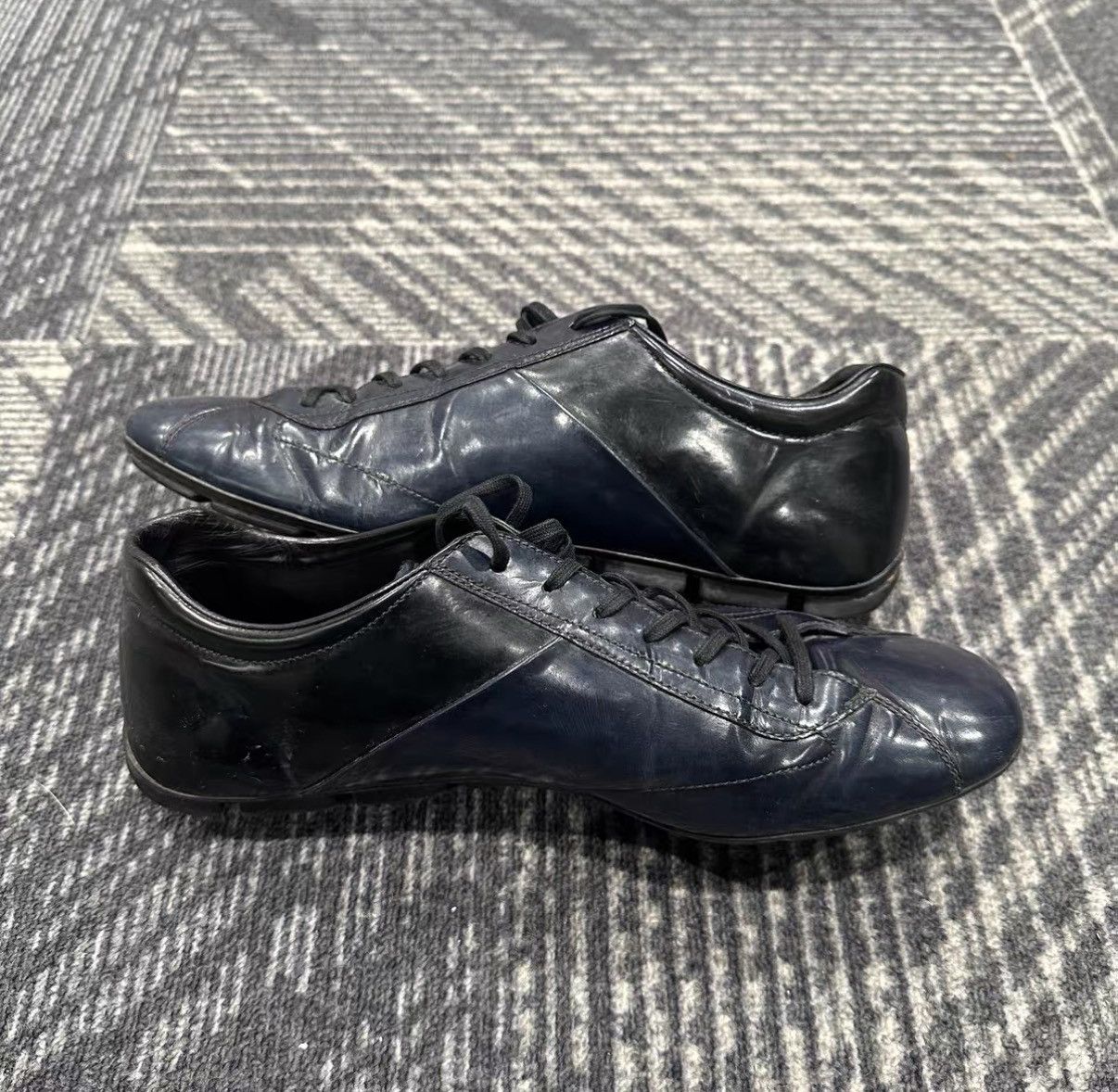 Prada Prada Black & Blue Racing Leather Shoes J42 Size US 7 / EU 40 - 5 Thumbnail