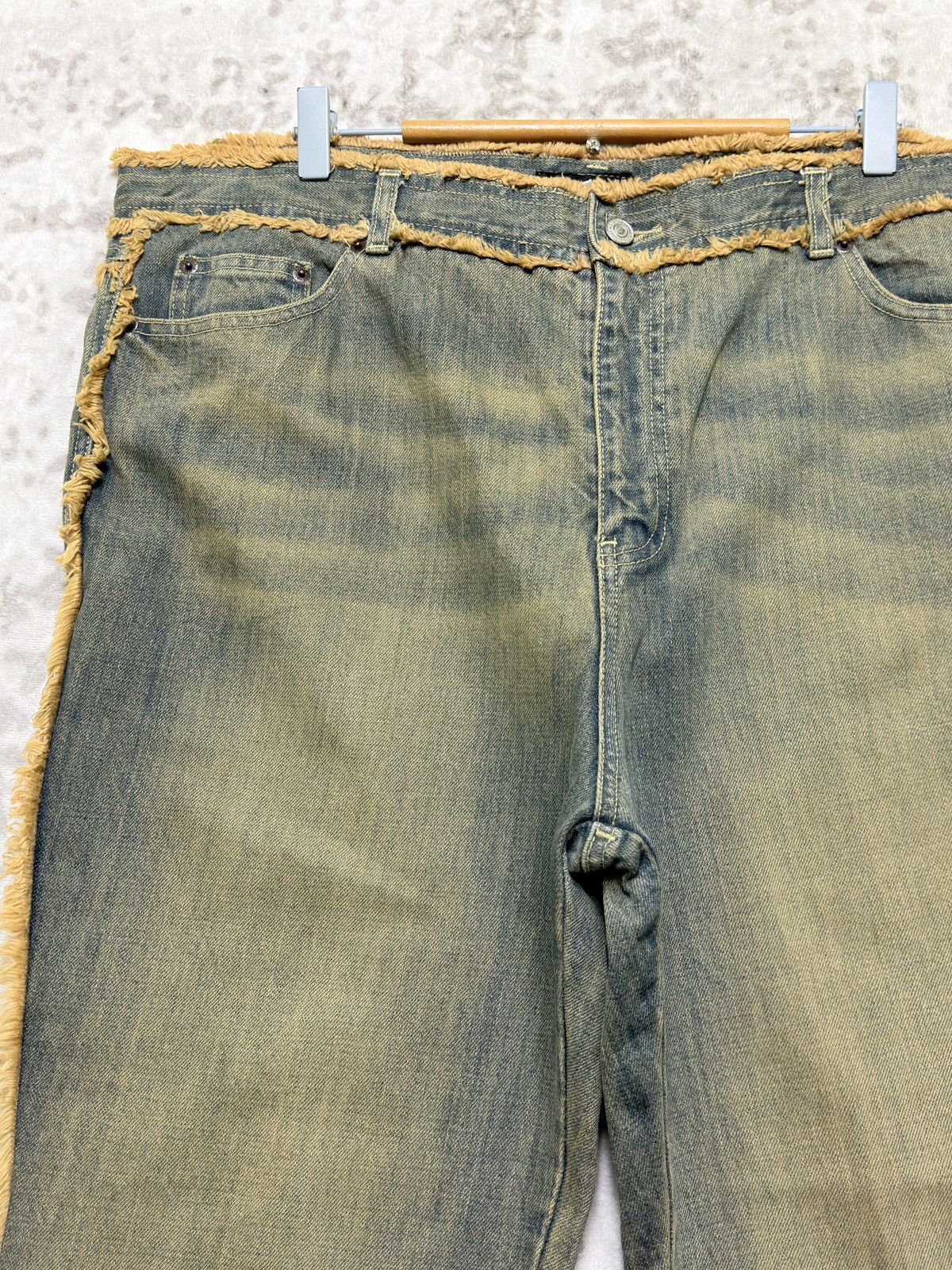 Tornado Mart Livre Claire Mudwash Fur Trim Bootcut Denim Jeans Size US 40 / EU 56 - 4 Thumbnail