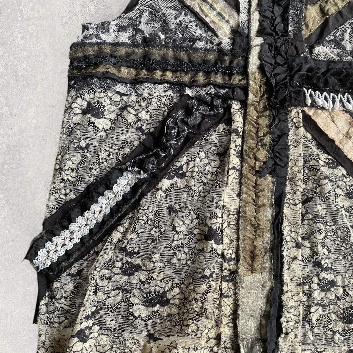 Tricot Comme des Garcons Lace Applique Union Jack Flag Blouse Size M / US 6-8 / IT 42-44 - 4 Thumbnail