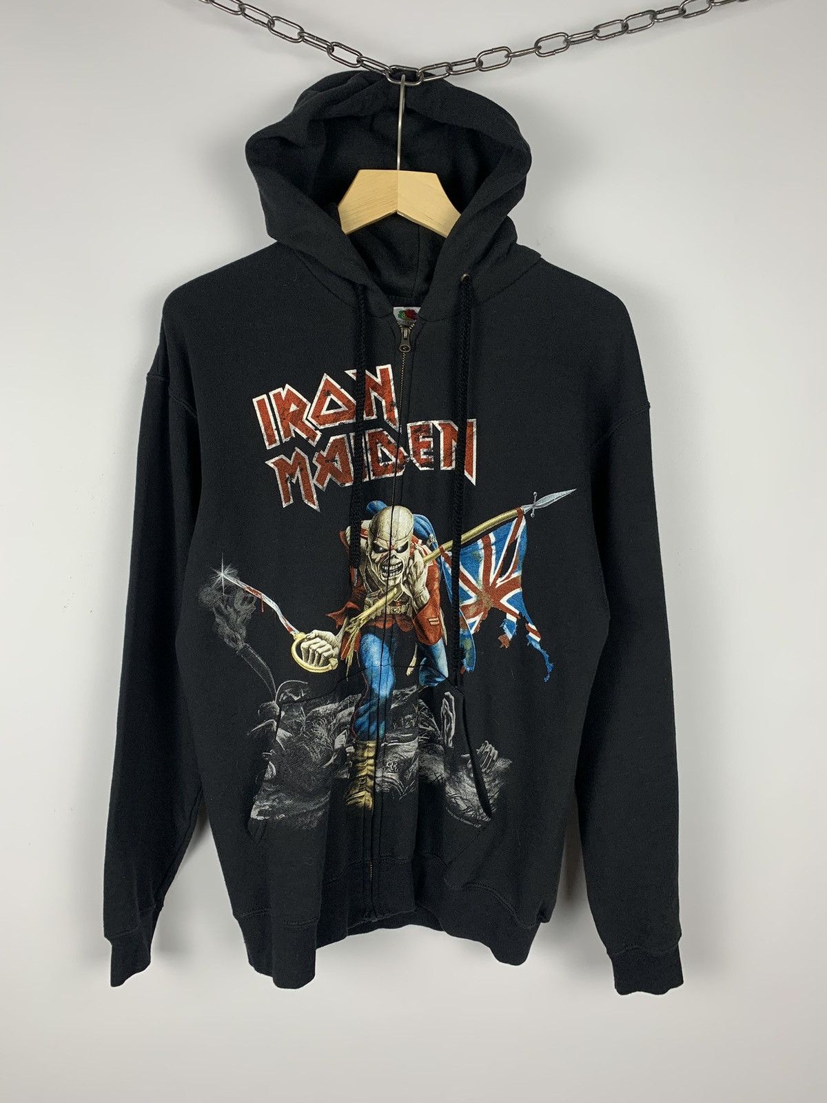 Band Tees Vintage Iron Maiden Rock Band Zip Up Hoodie Y2K Skulls Black Size US M / EU 48-50 / 2 - 1 Thumbnail