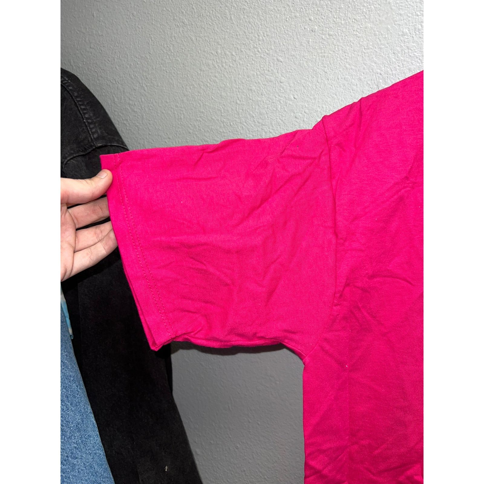 Jerzees 90s Vintage Jerzees Bright Pink Blank Short Sleeve Shirt L Size US L / EU 52-54 / 3 - 4 Thumbnail