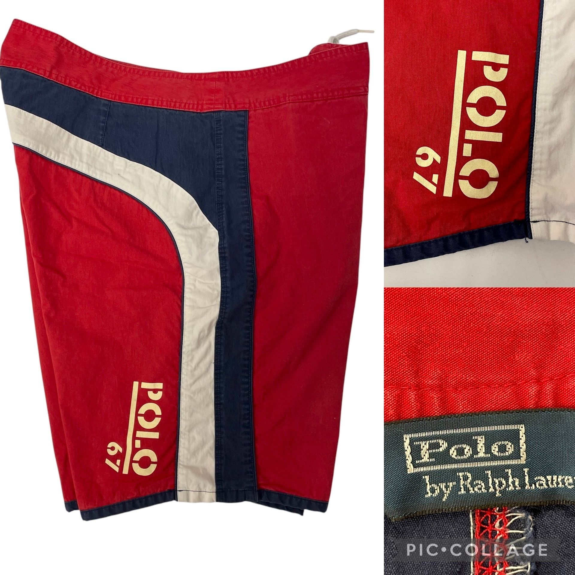 Polo Ralph Lauren Vtg Ralph Lauren Color Block SURF Board Short Swim Trunks Size US 38 / EU 54 - 1 Thumbnail