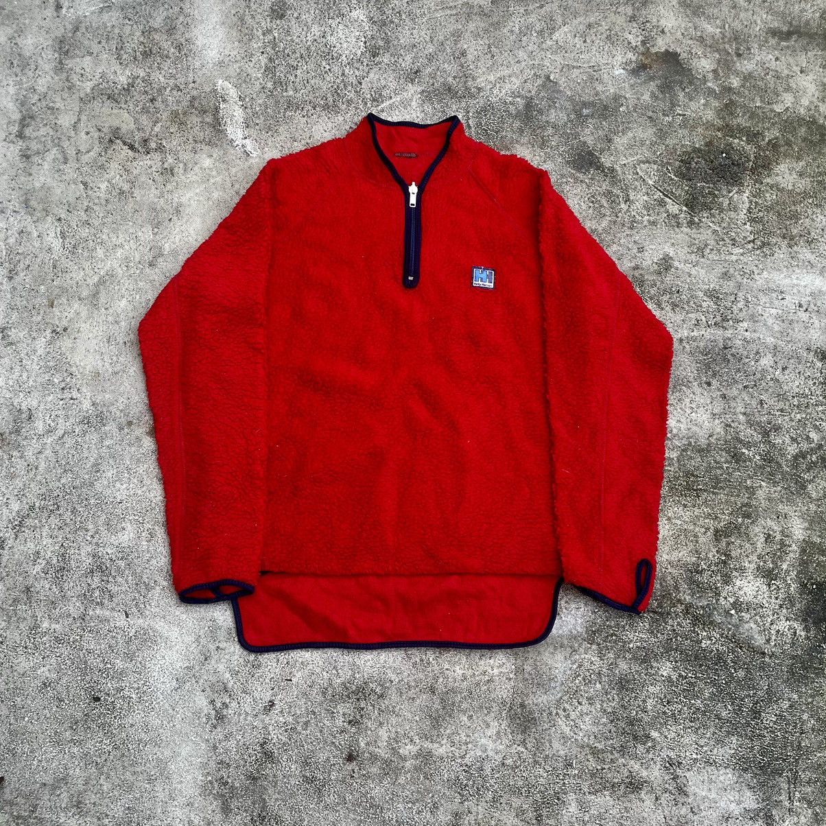 Vintage Vintage 90s Helly Hansen Half Zip Pullover Gorpcore Red M Size US M / EU 48-50 / 2 - 1 Thumbnail