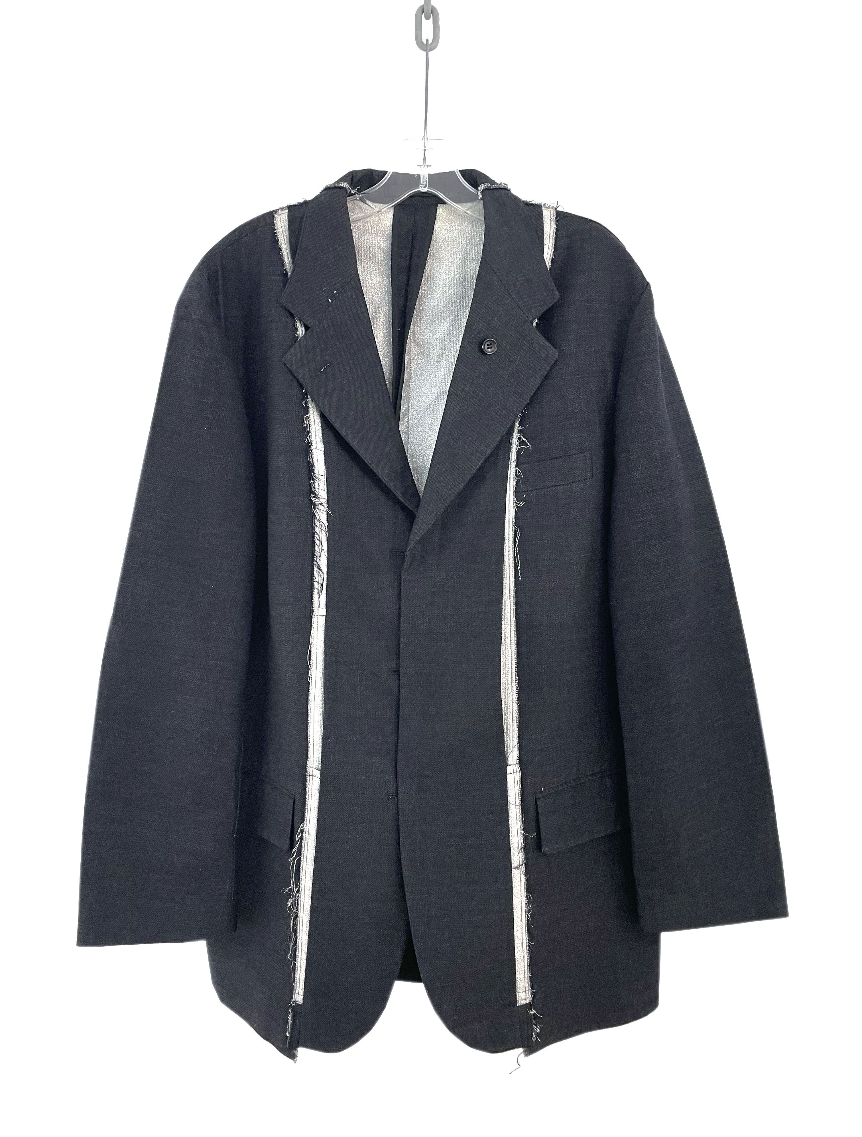 Comme des Garcons Homme 2002 Silver Thread Blazer Size US L / EU 52-54 / 3 - 1 Thumbnail