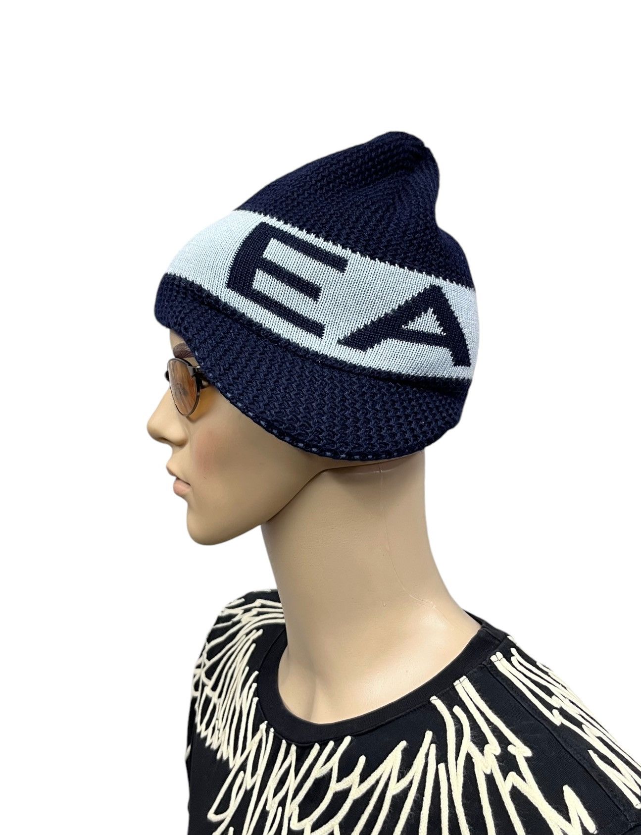 Emporio Armani 🔥Vintage 90’s EMPORIO ARMANI ITALY Virgin Wool Visor Beanie Size ONE SIZE - 7 Thumbnail