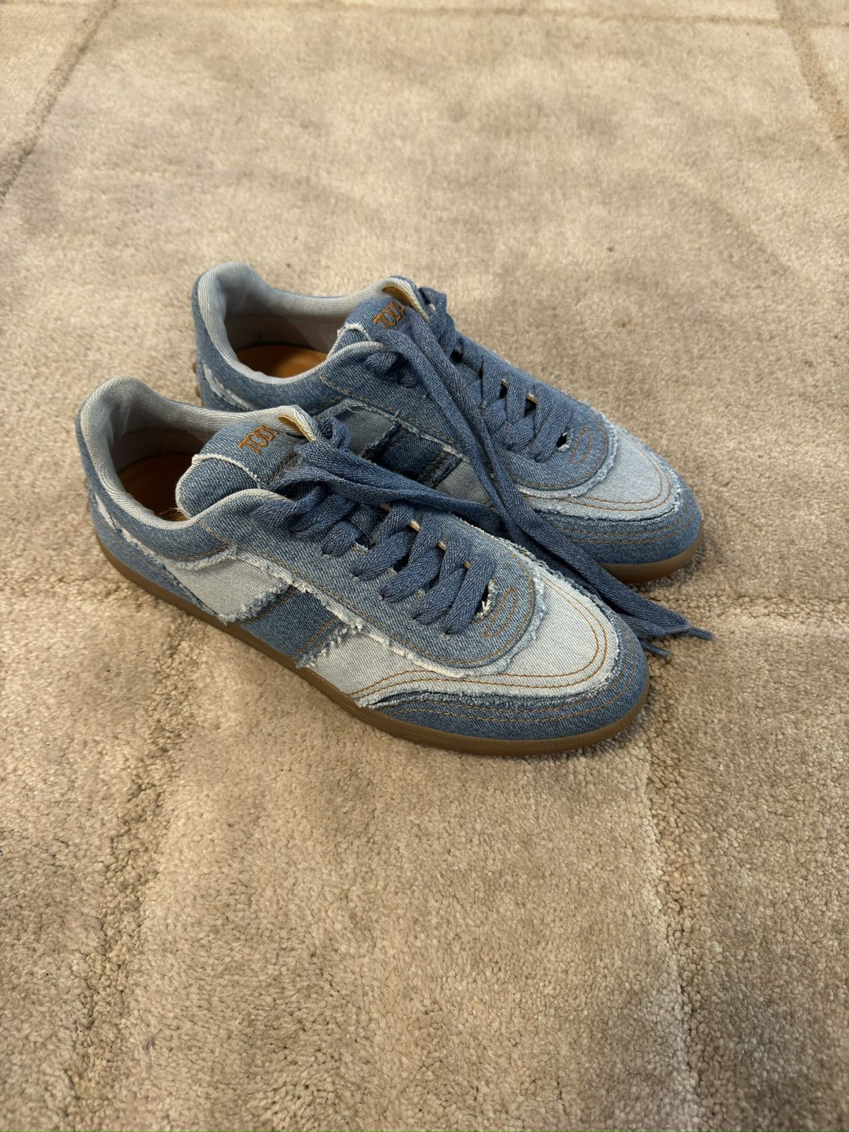 Tod's Tods Denim Panelled Sneakers Size US 8 / EU 41 - 1 Thumbnail