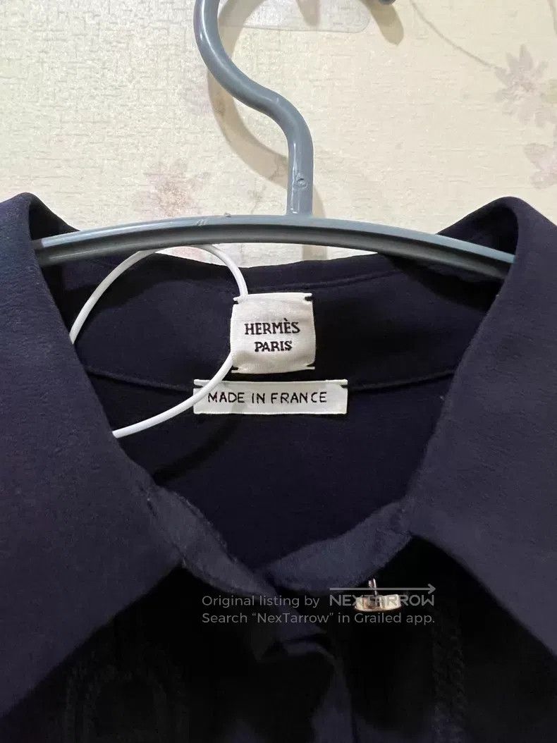 Hermes Hermes Lock Buckle Embroidery Full Print Navy Blue Mulberr Size XXS / US 00 / IT 34 - 5 Thumbnail