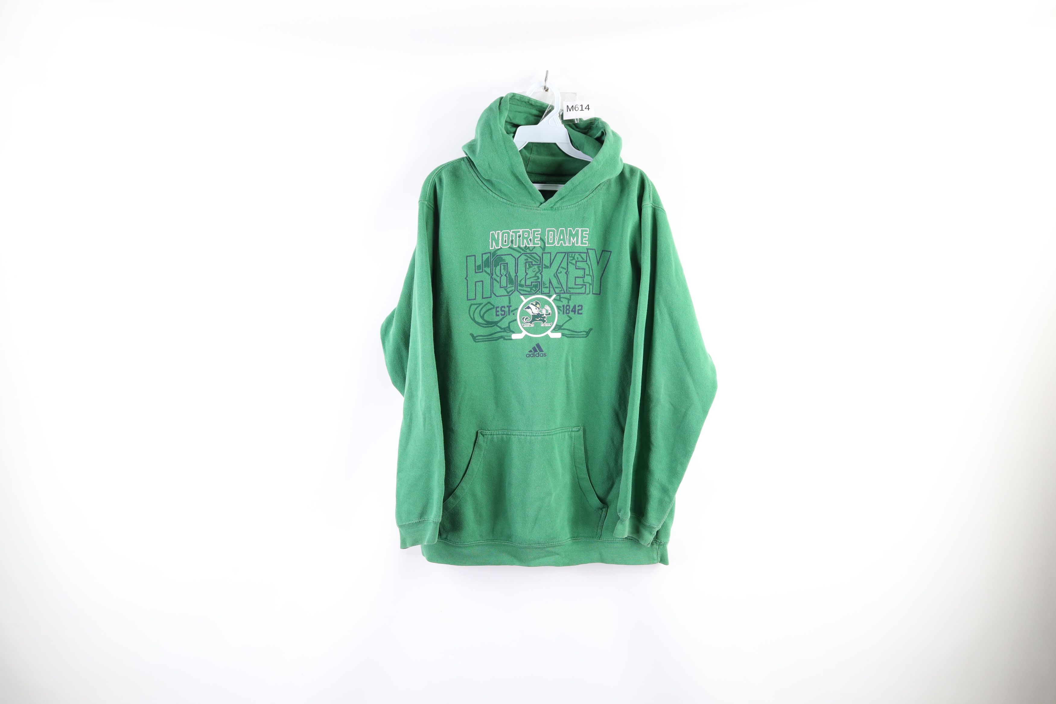 Vintage Adidas Spell Out Notre Dame University Hockey Hoodie