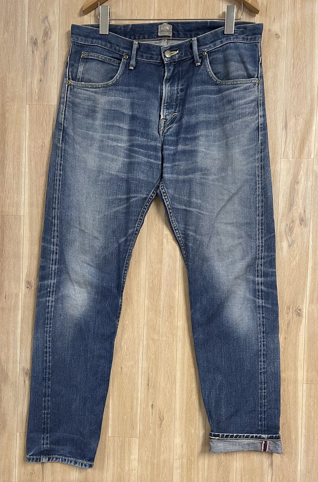 Lee × Vintage Vintage Lee Jeans 🇯🇵 Denim W35 L42 Distressed Selvedge Size US 35 - 1 Thumbnail