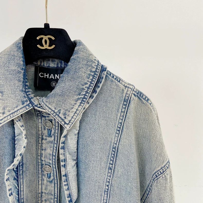 Chanel Prada Ruffled denim jacket Size XXS / US 00 / IT 34 - 3 Thumbnail