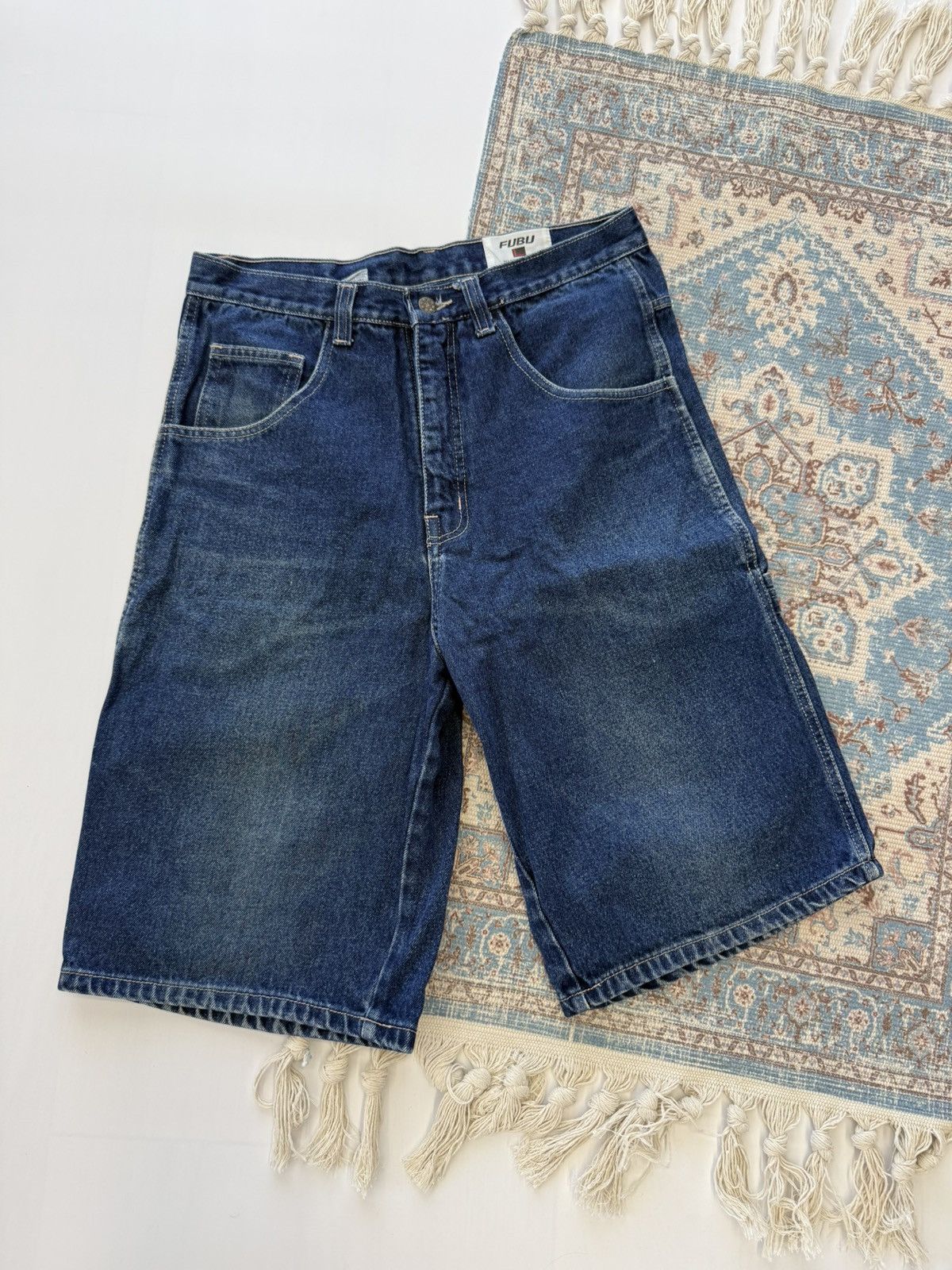 Fubu Vintage FUBU Rap Baggy Made in USA Denim Shorts Size US 32 / EU 48 - 2 Thumbnail