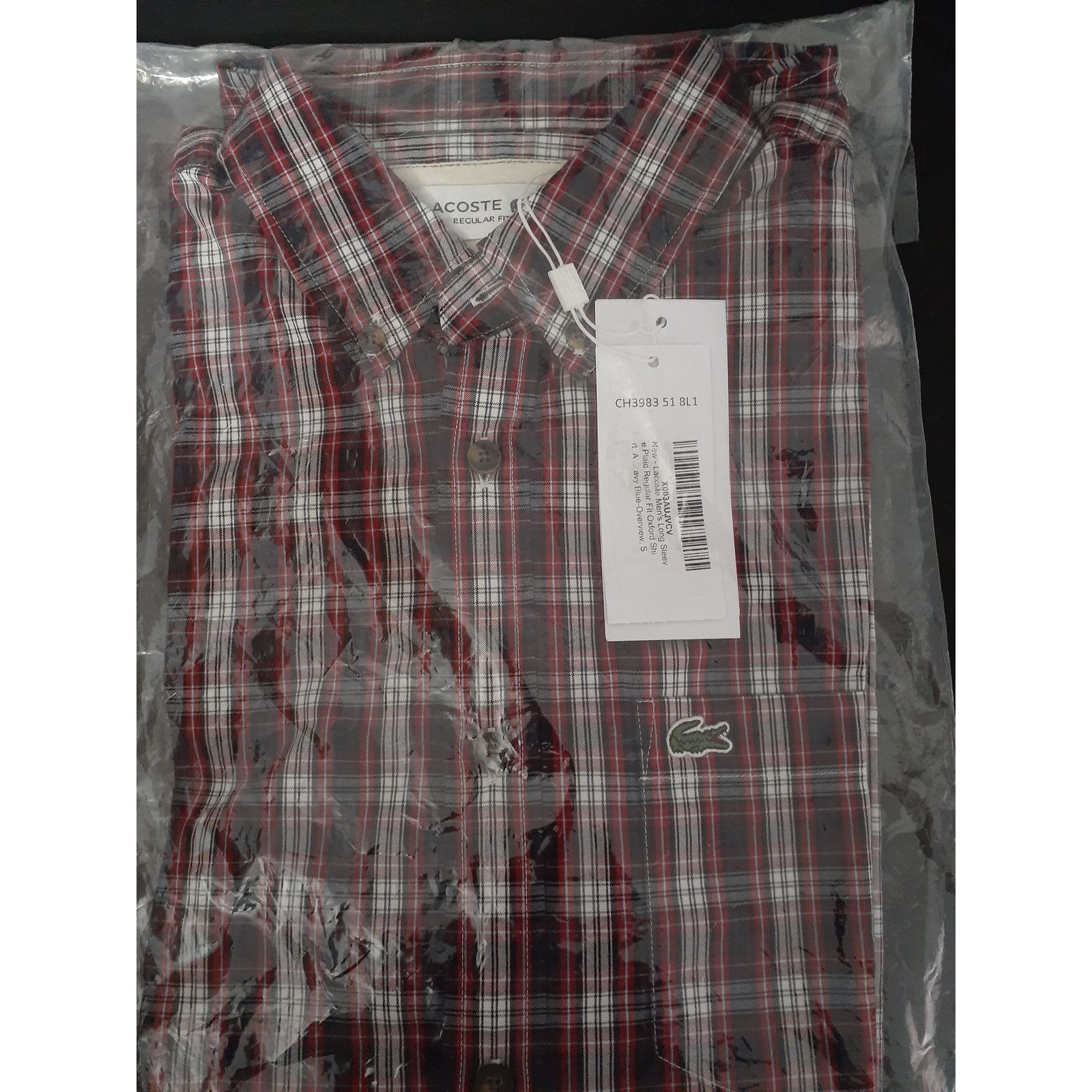 Lacoste Lacoste Men's Long Sleeve Plaid Regular Fit Oxford Shirt S Size US S / EU 44-46 / 1 - 2 Thumbnail