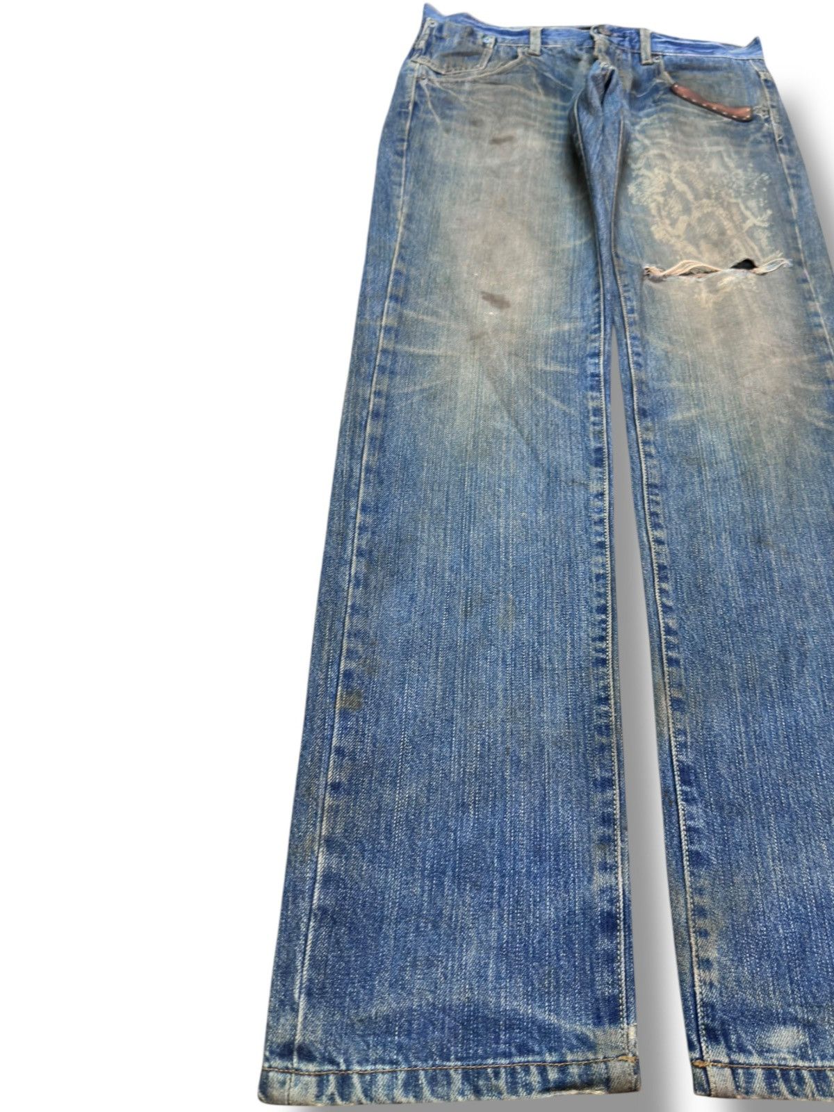Dolce & Gabbana Vintage Geranimo Buckle Back Mudwash Printed Denim Size US 32 / EU 48 - 4 Thumbnail