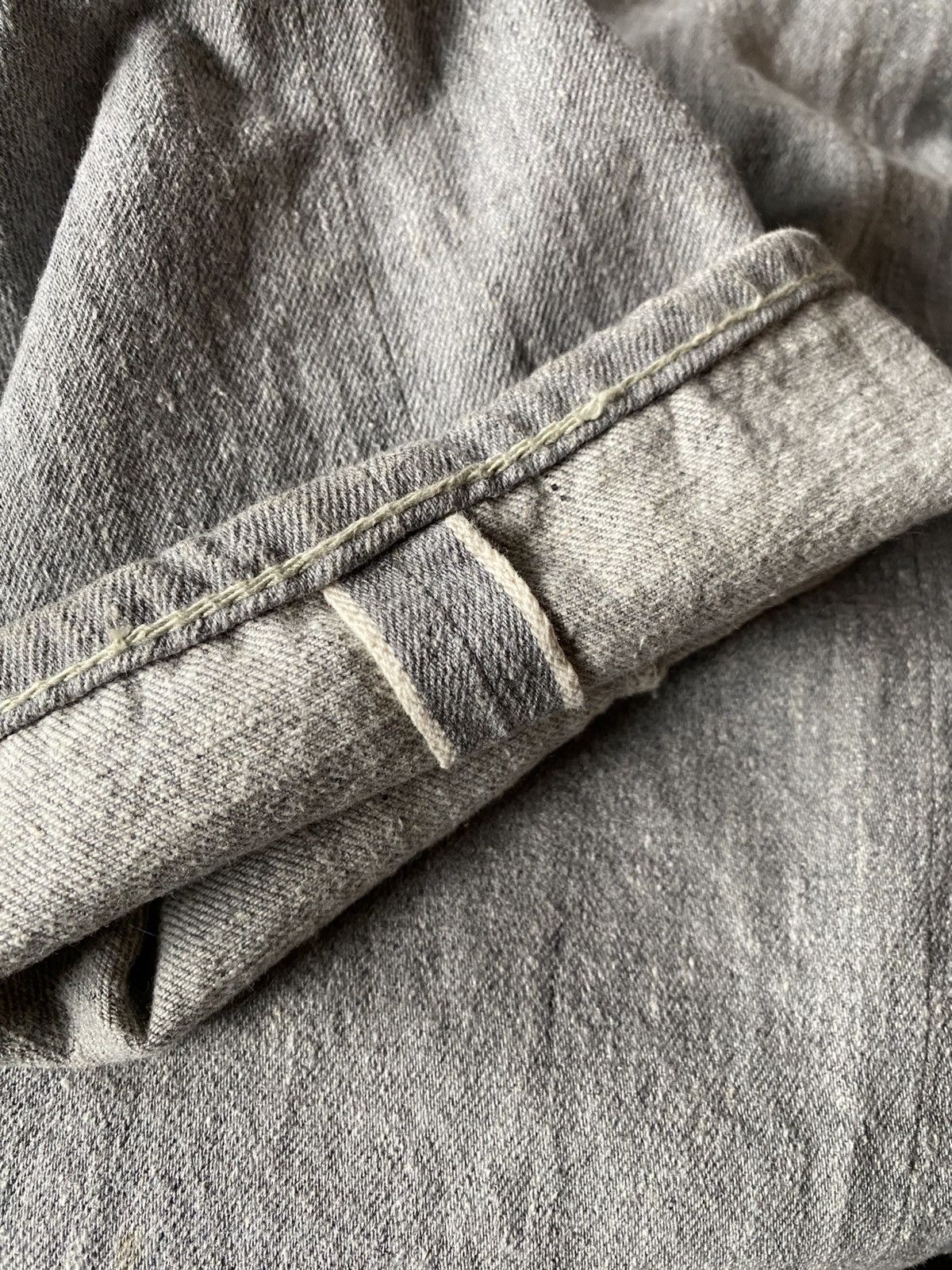 Heller's Cafe × Warehouse Heller’ Cafe Larry’s Collection Grey Selvedge Denim Pants Size US 30 / EU 46 - 7 Thumbnail