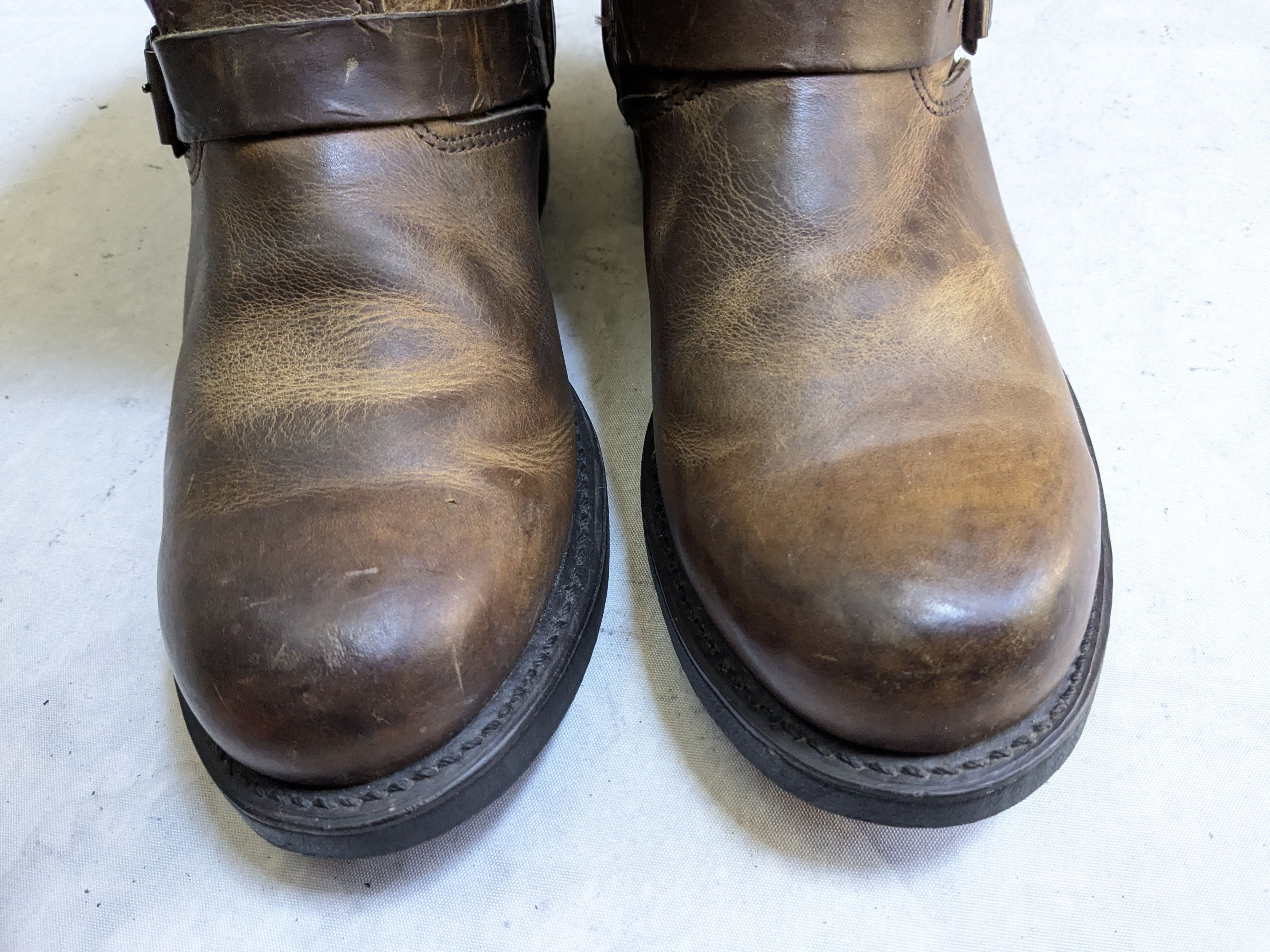 Frye Frye Engineer Boots Brown 9 M Leather Strap Buckle Size US 9 / EU 42 - 3 Thumbnail