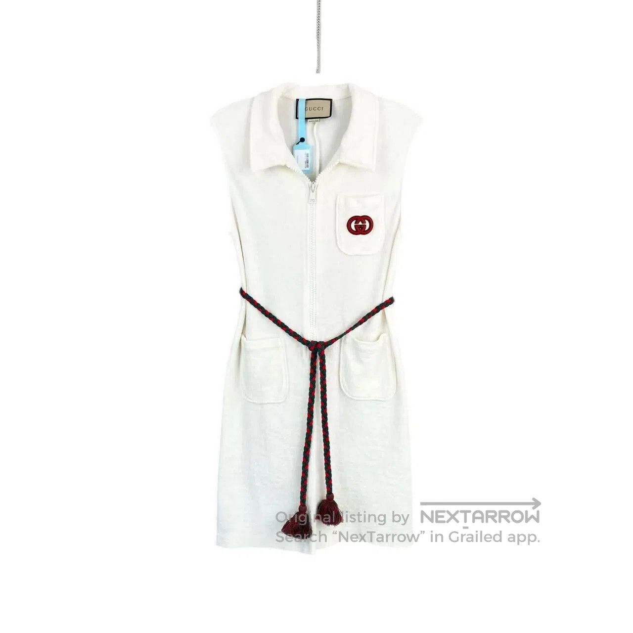 Gucci Guicci Logo pocket waistband sleeveless jumpsuit| Size S / US 4 / IT 40 - 1 Thumbnail