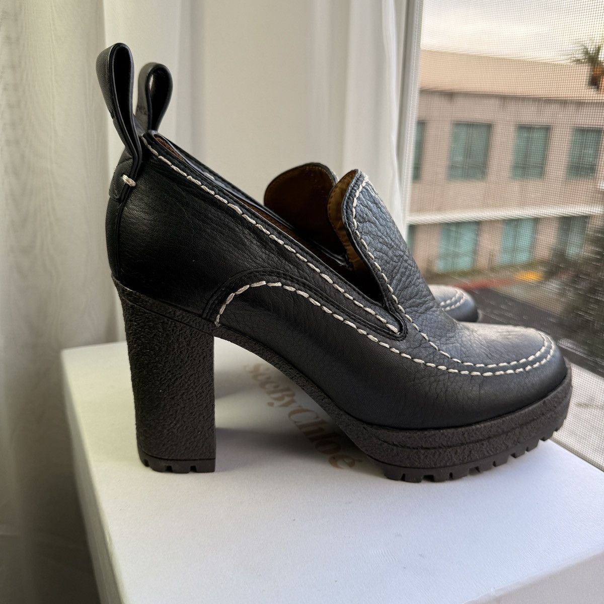 Other See By Chloé Archive Black Leather Platform Loafers Lug Sole Size US 7.5 / EU 40-41 - 7 Thumbnail
