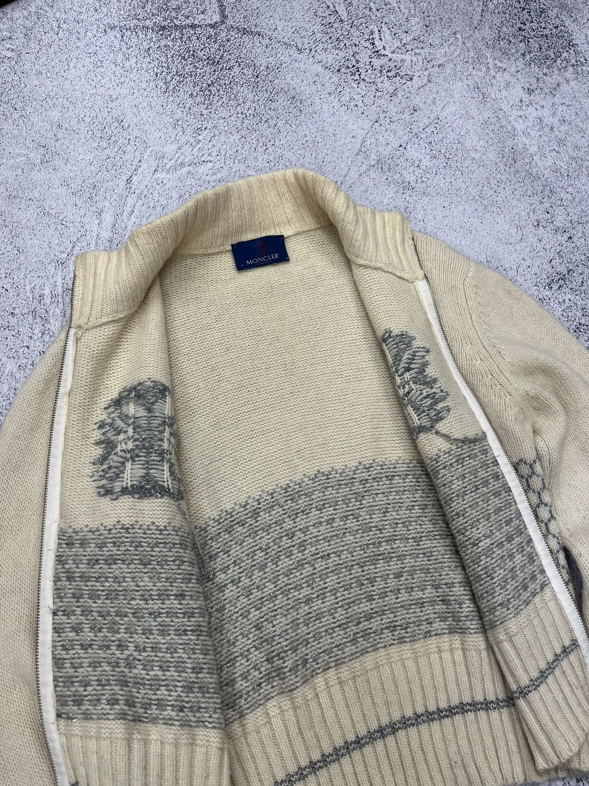 Moncler Vintage 90’s Moncler Grenoble Wool Knit Zip Sweater Jacket Size S / US 4 / IT 40 - 8 Thumbnail