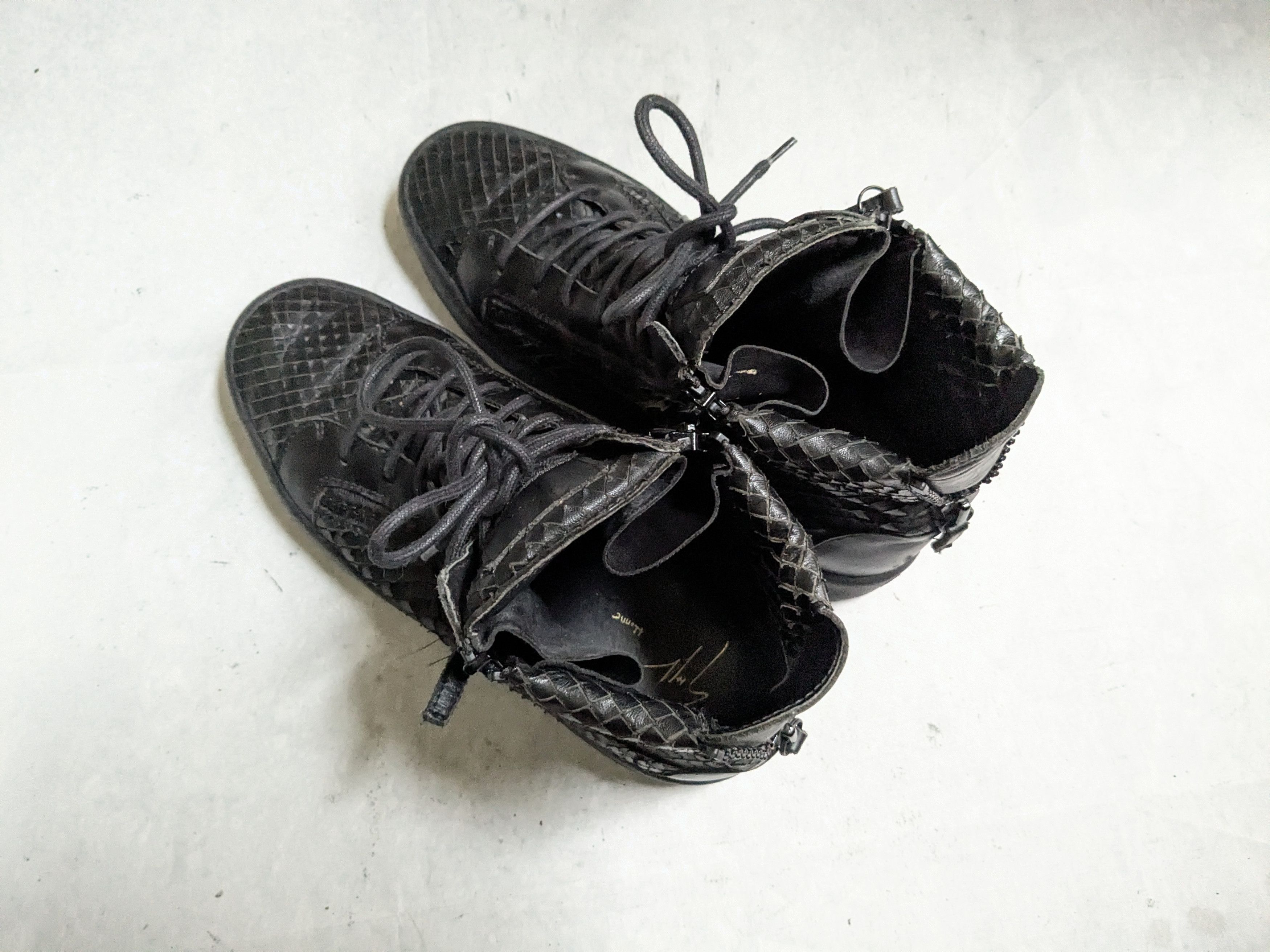 Giuseppe Zanotti Giuseppe Zanotti Sneakers Black 9 42 High Top Snakeskin Size US 9 / EU 42 - 15 Thumbnail