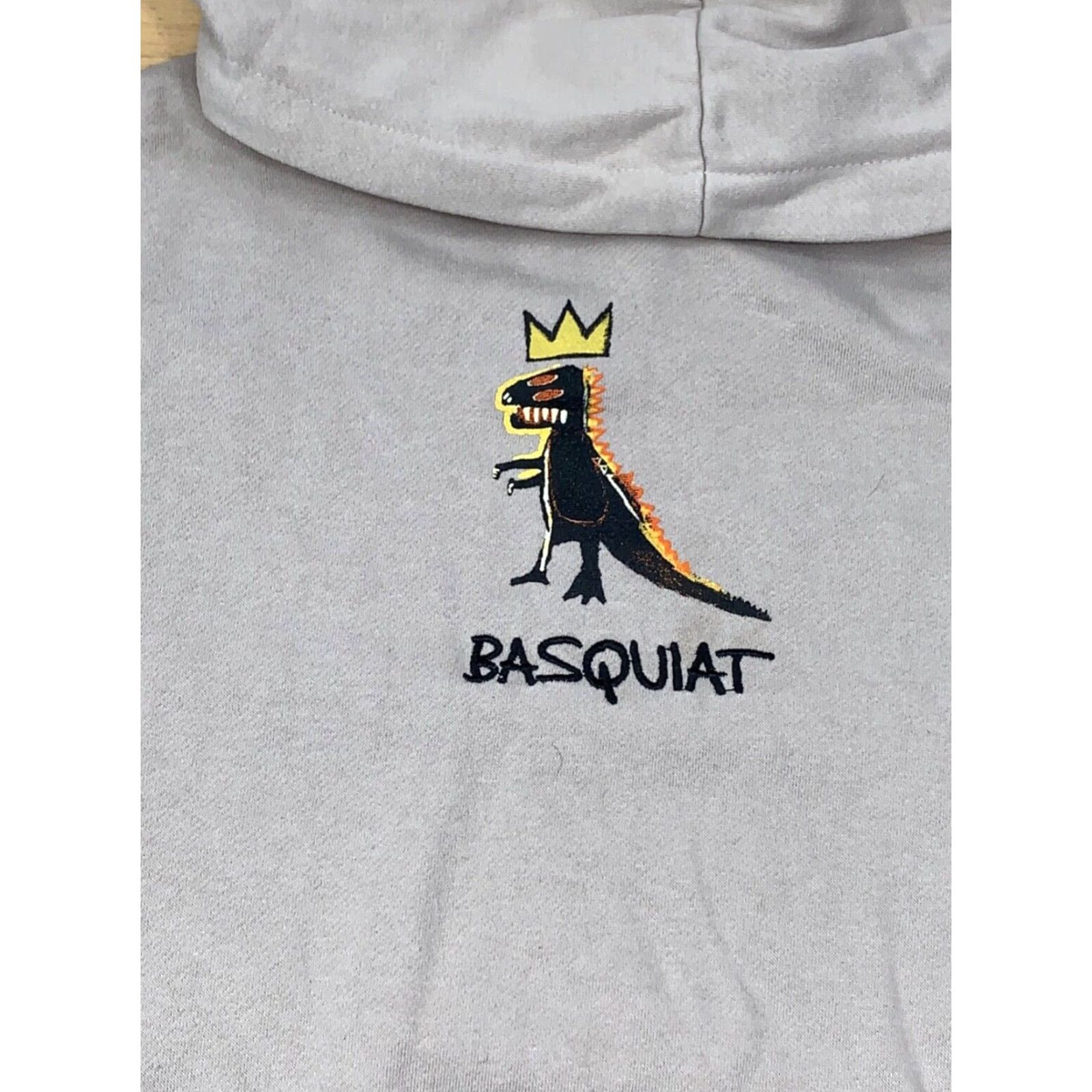 Vintage Jean-Michel Basquiat Hoodie Men Tan Small Graphic Rex Dinosaur T-Rex Pullover Hooded Pockets Art Shirt Sweatshirt Size US S / EU 44-46 / 1 - 2 Thumbnail
