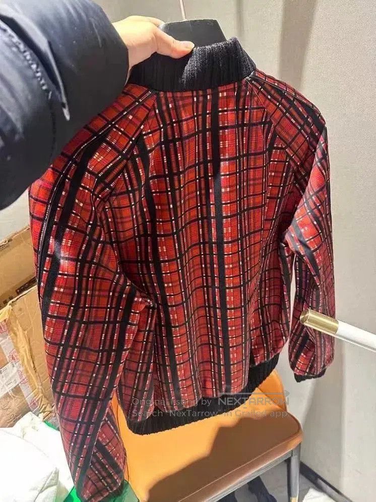 Saint Laurent Paris Saint Laurent Red Black Plaid Satin Jacket. Size US S / EU 44-46 / 1 - 4 Thumbnail