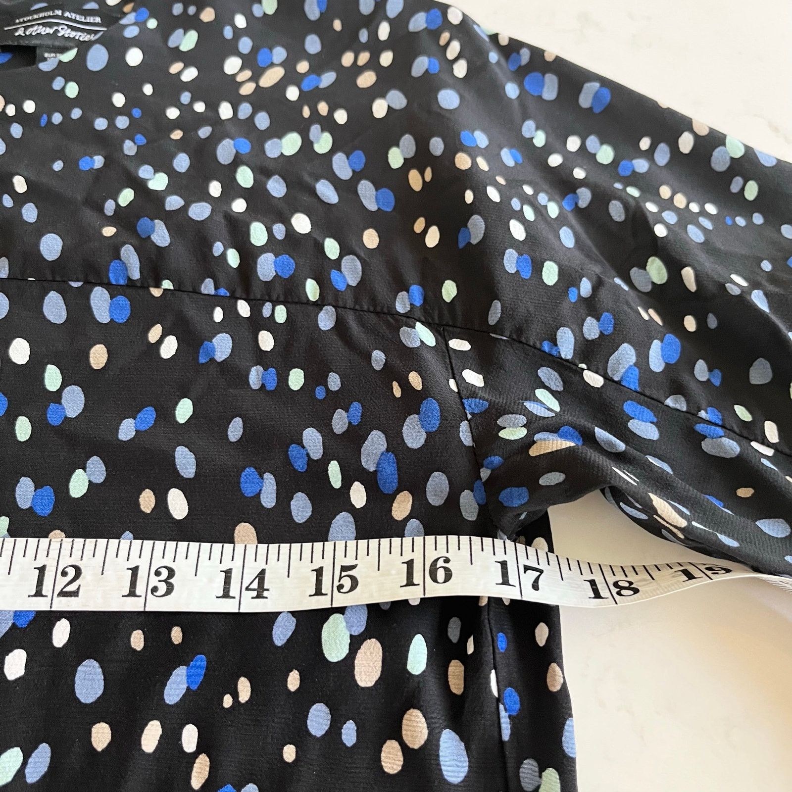 & Other Stories & Other Stories Black Blue Polka Dot Midi Dress size 0 Size XS / US 0-2 / IT 36-38 - 7 Thumbnail