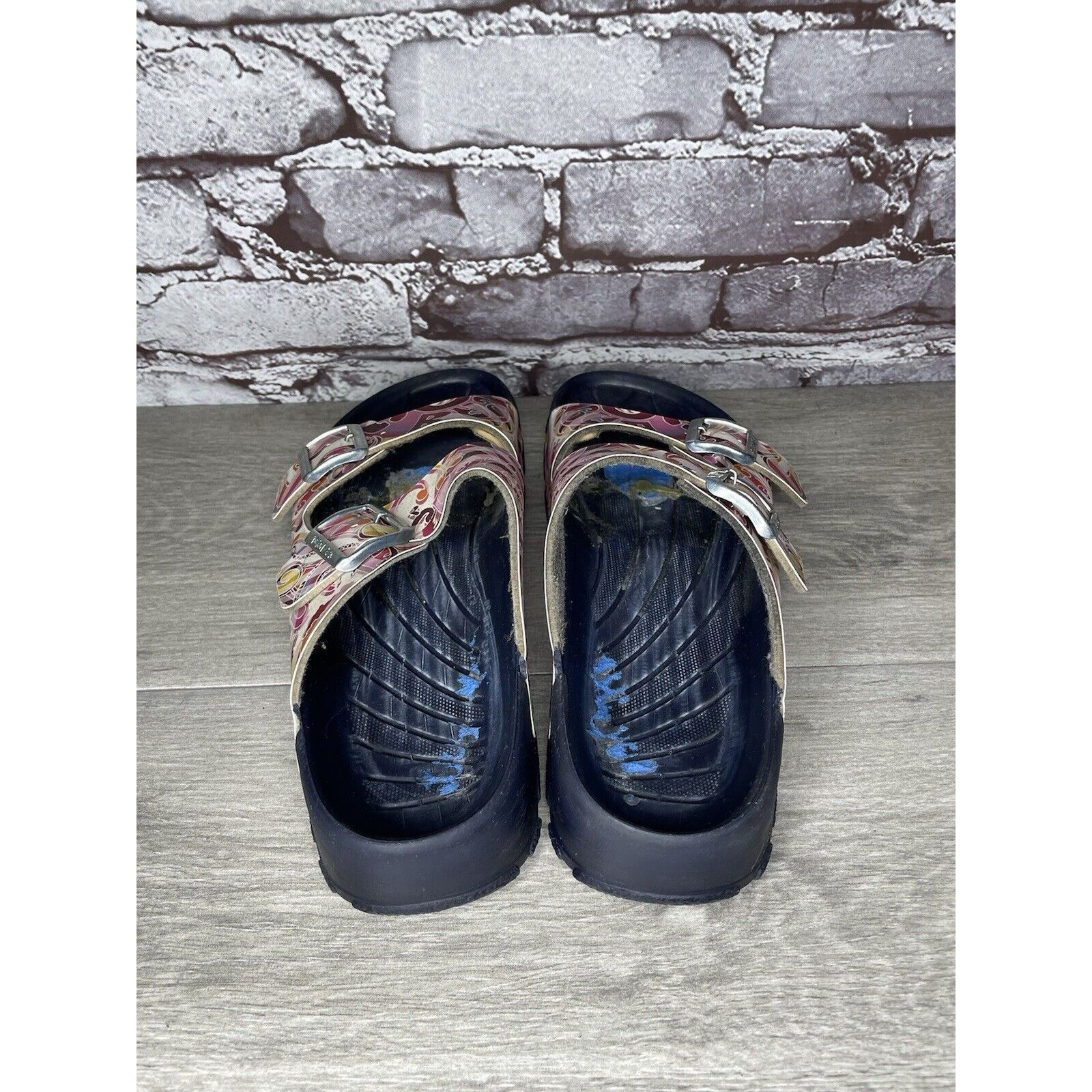 Birkenstock Birki’s Bay Heart Floral Arizona Pink Slides Sandals Women S Size US 10.5 / IT 40.5 - 14 Thumbnail