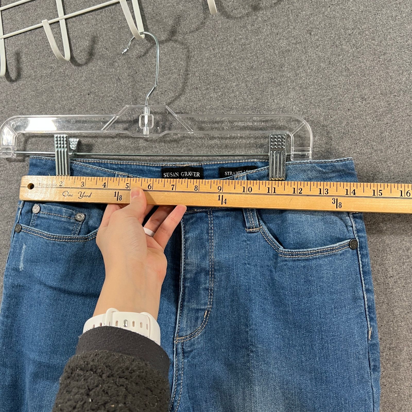 Other Susan Graver Regular Straight Leg Distressed Ankle Jean Size 28" / US 6 / IT 42 - 10 Thumbnail