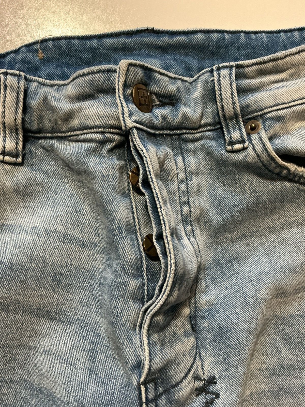 Ksubi $195 Ksubi Chitch Philly Distressed Button Fly Denim Jeans Size US 32 / EU 48 - 9 Thumbnail