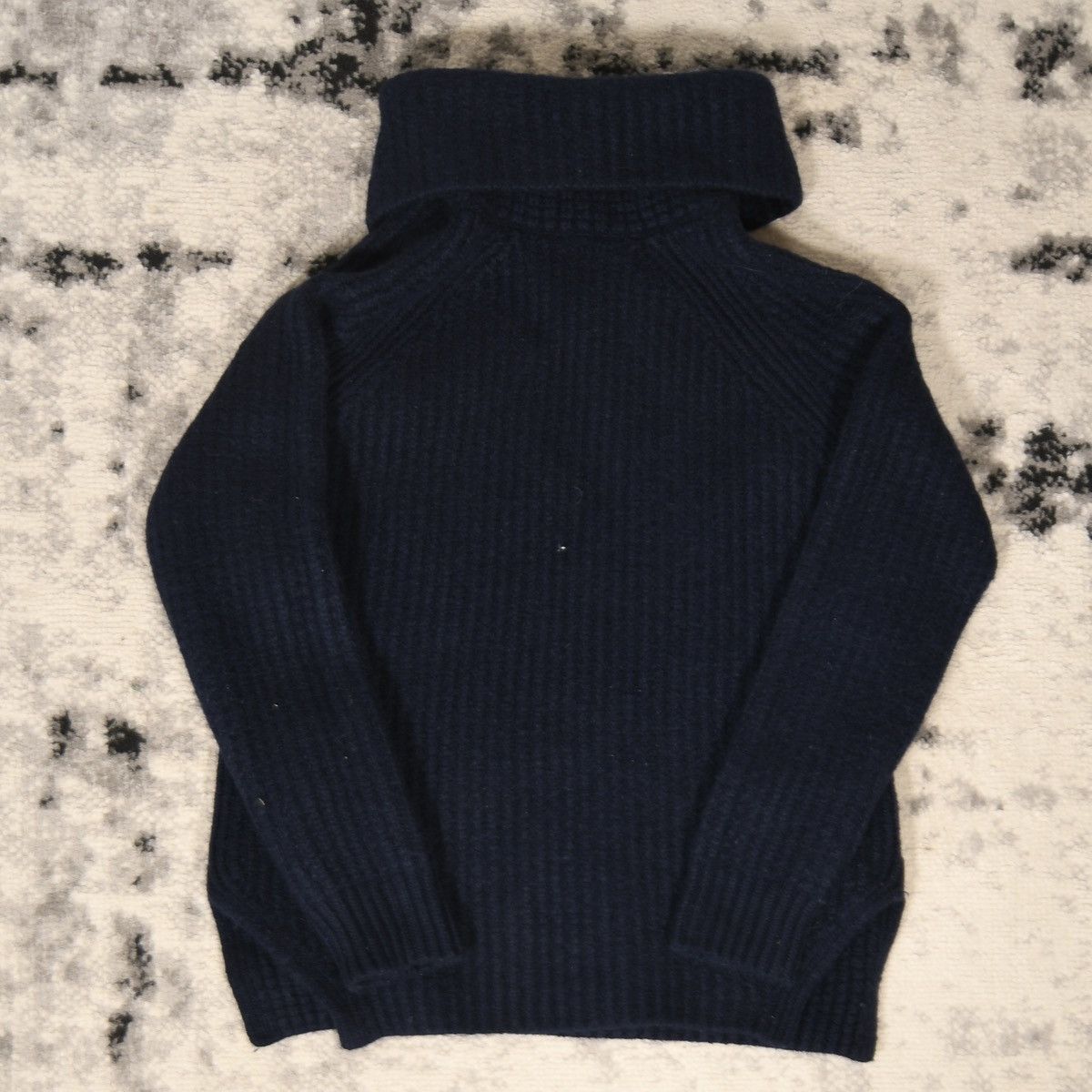 Sandro Sandro Oversized Neck Navy Wool Sweater Size XS / US 0-2 / IT 36-38 - 3 Thumbnail