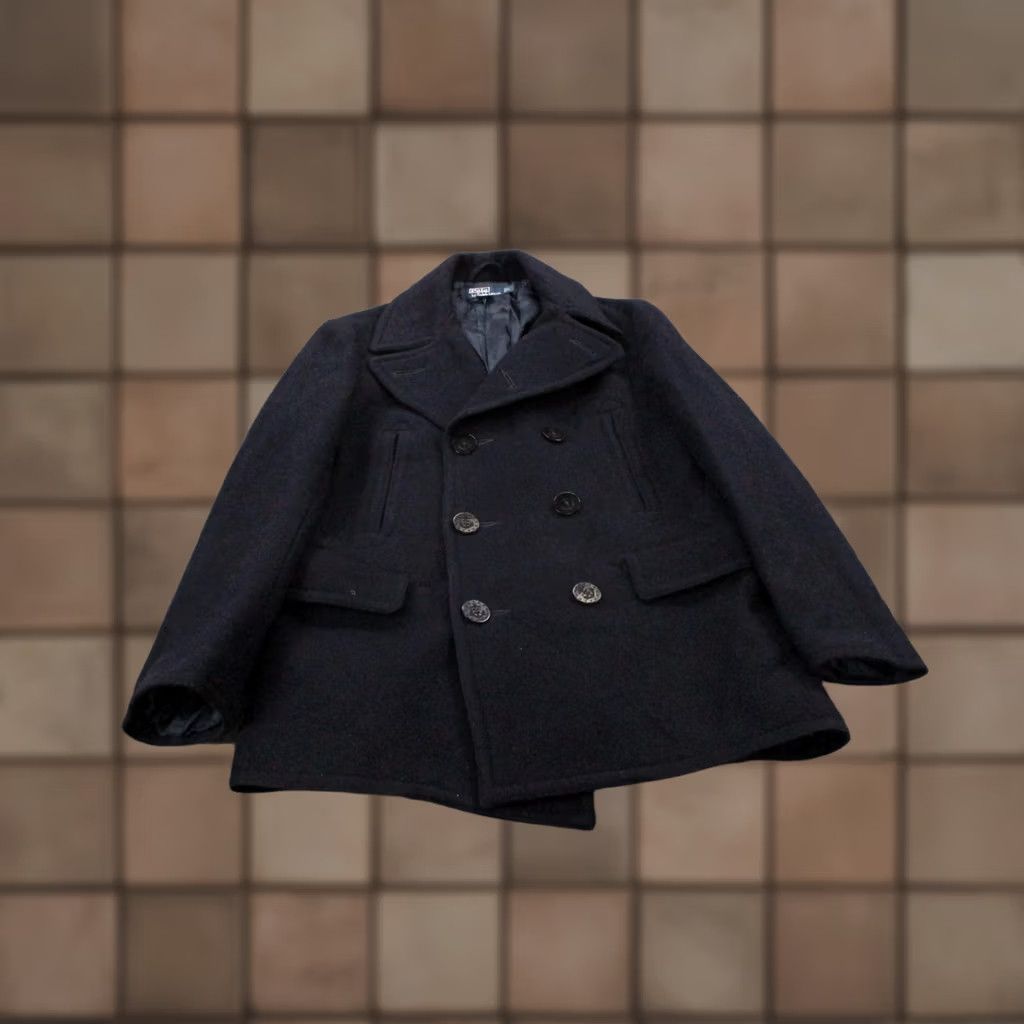 Ralph Lauren VINTAGE Nike Shirt Men L Navy Wool Overcoat Peacoat Jacket Coat 90s? Size US L / EU 52-54 / 3 - 1 Thumbnail