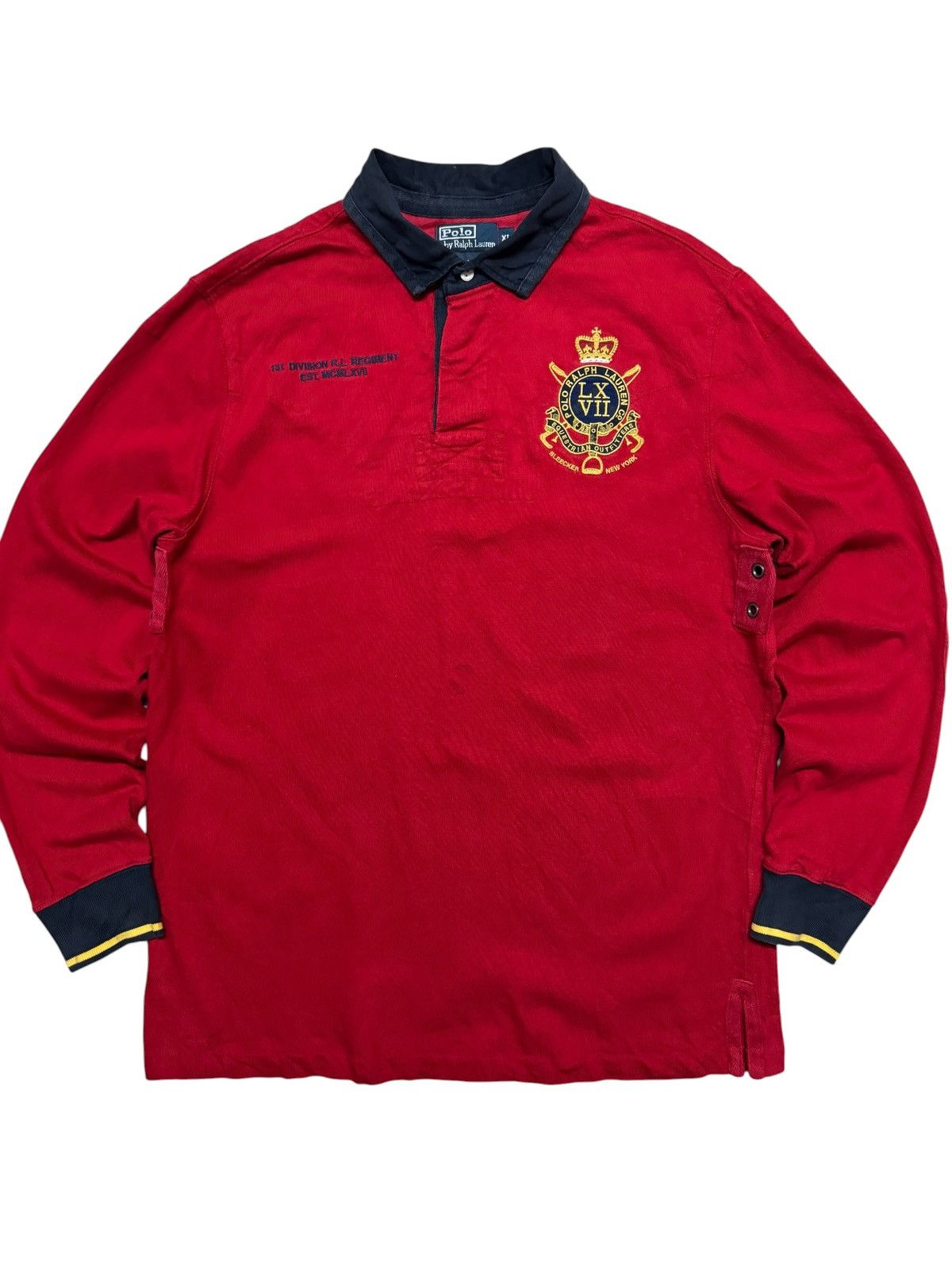 Polo Ralph Lauren VINTAGE 90's POLO RALPH LAUREN BLEECKER NEW YORK 3 POLO RED Size US XL / EU 56 / 4 - 2 Thumbnail