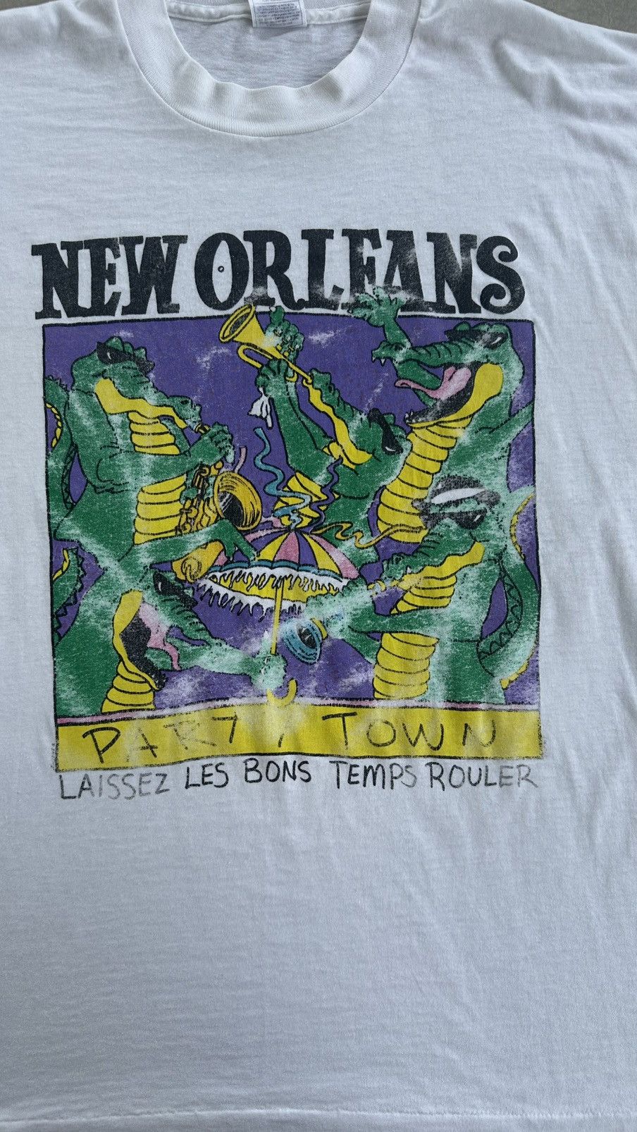 Fruit Of The Loom × Vintage VINTAGE NEW ORLEANS JAZZ PAPERTHIN TEE Size US XXL / EU 58 / 5 - 2 Thumbnail