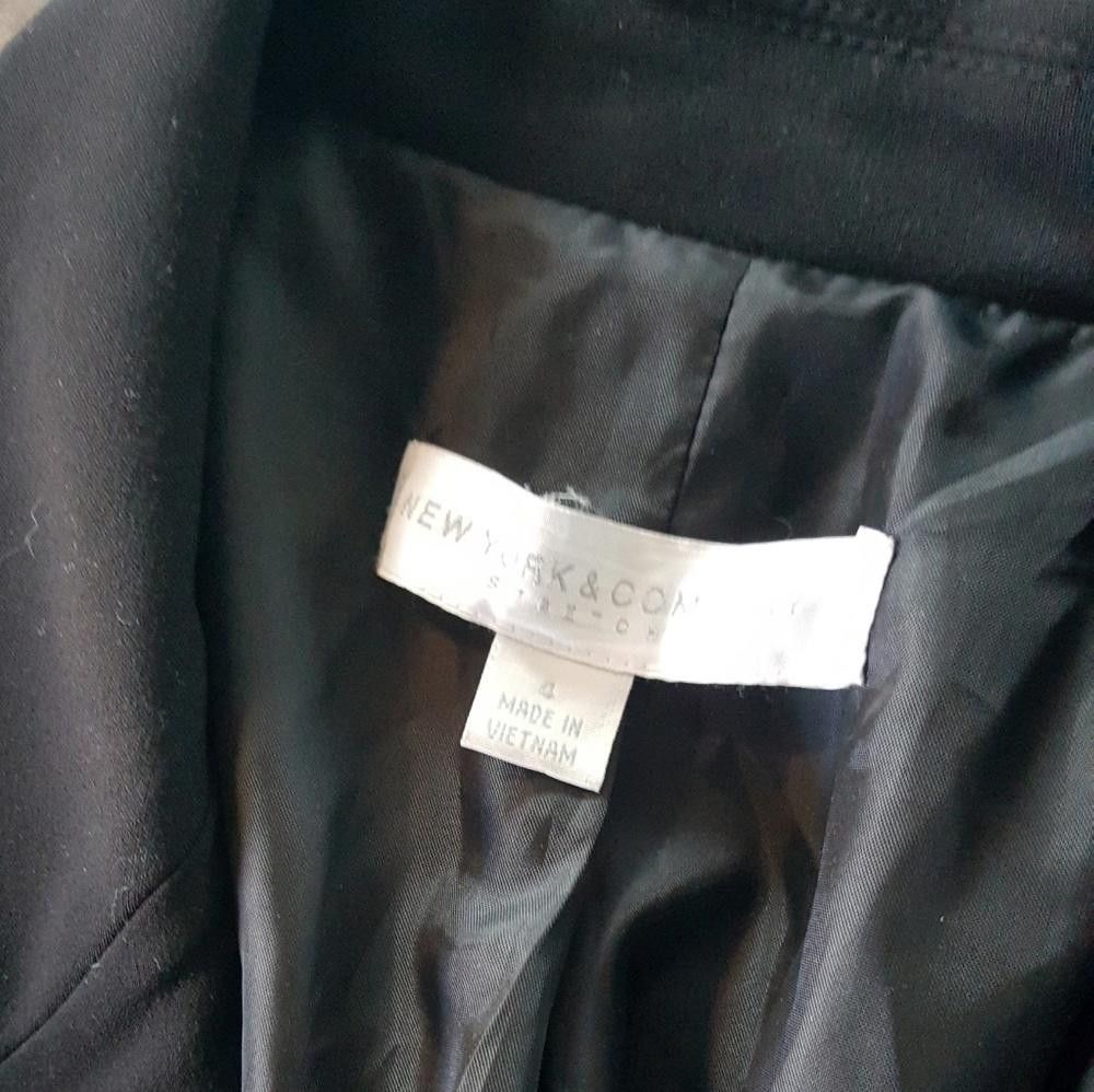 Designer Black Business NY&C Dressy Blazer Long Sleeve Size S / US 4 / IT 40 - 3 Thumbnail