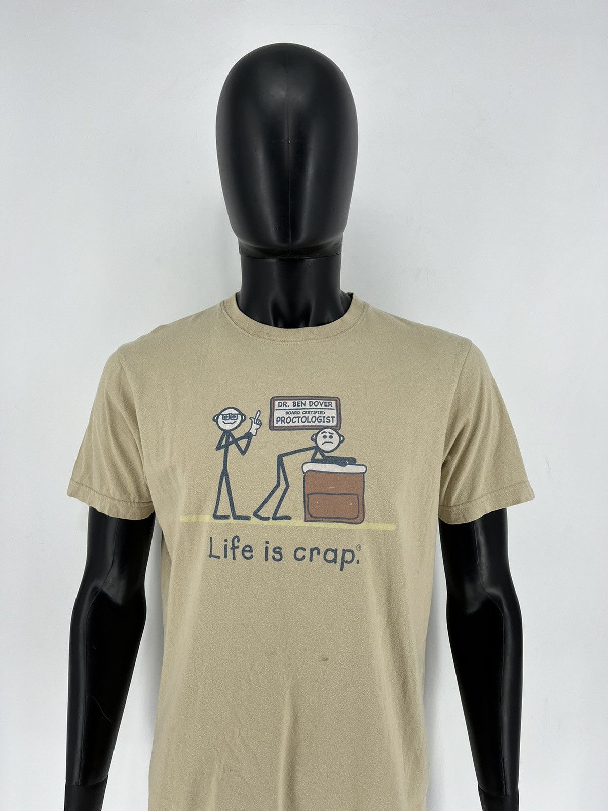 Vintage LIFE IS CRAP "DR. Ben Dover - Proctologist" Brown M T-shirt Size US M / EU 48-50 / 2 - 1 Thumbnail
