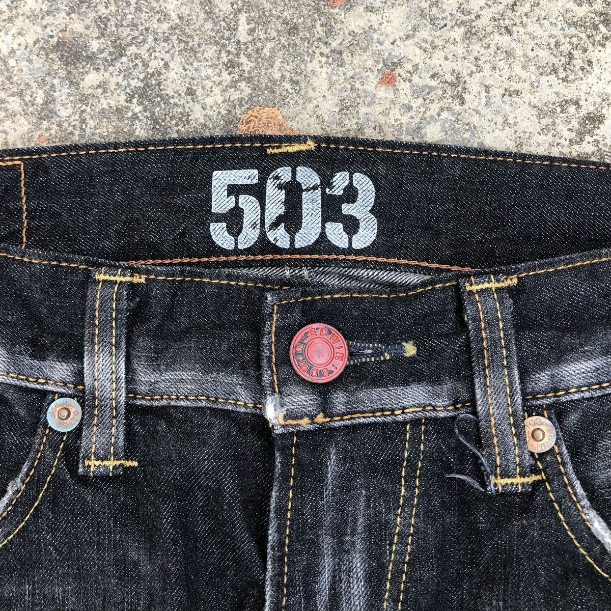 Edwin Vintage Edwin Blue Trip 503 Distressed Denim Jeans Size US 32 / EU 48 - 7 Thumbnail